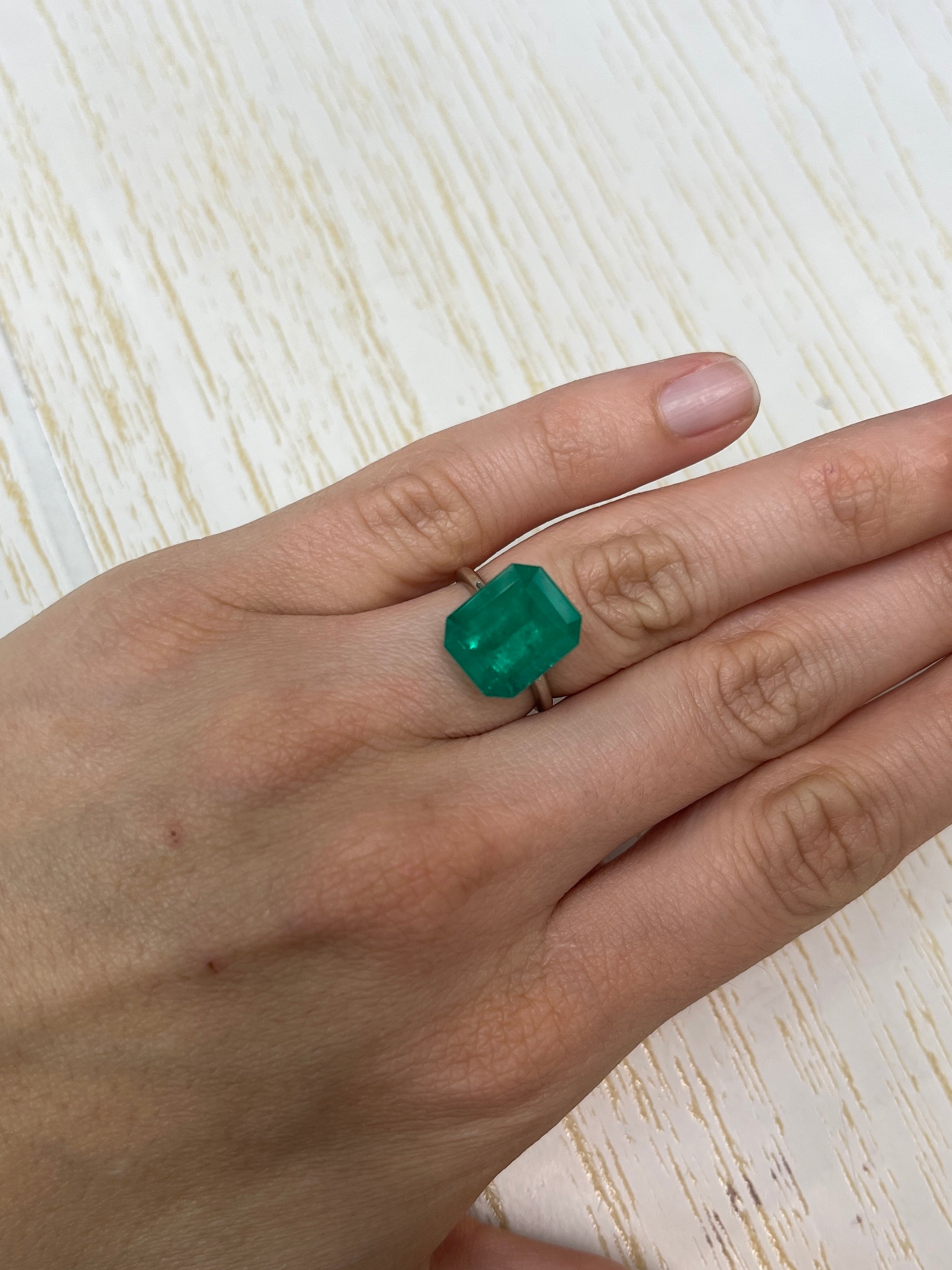 7.51 Carat 13.5x11 Deep Forest Green Emerald Cut Loose Colombian Emerald-Emerald Cut - JR Colombian Emeralds