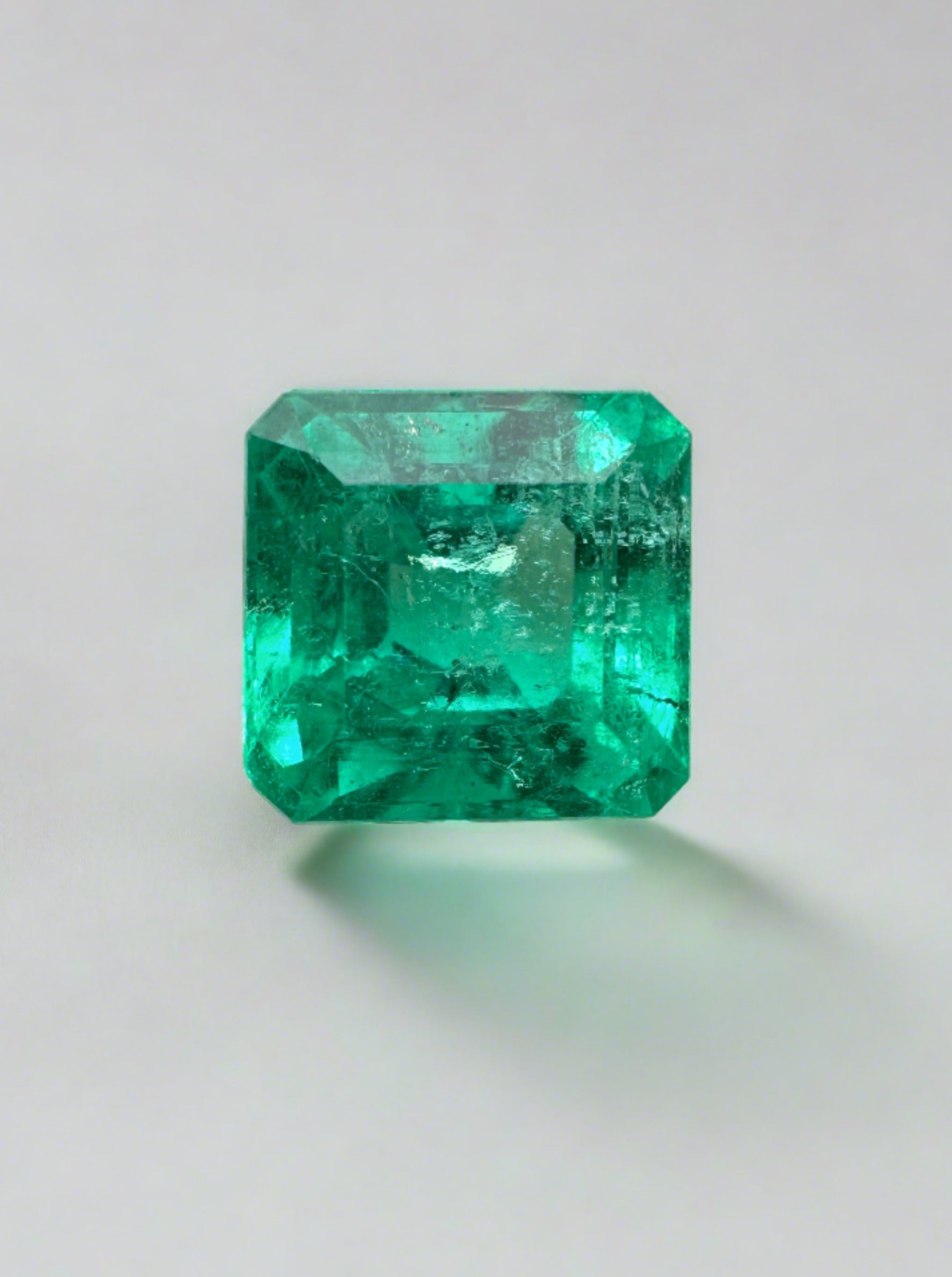 1.69 Carat 7x7 Captivating Natural Loose Colombian Emerald-Asscher Cut - JR Colombian Emeralds