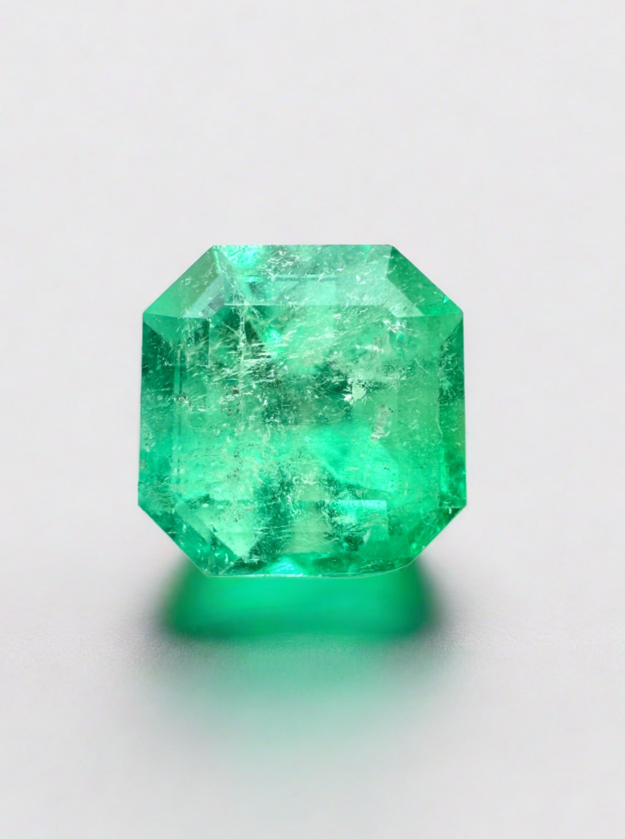 1.70 Carat Asscher Cut Natural Unset Colombian Emerald-Square Cut - JR Colombian Emeralds