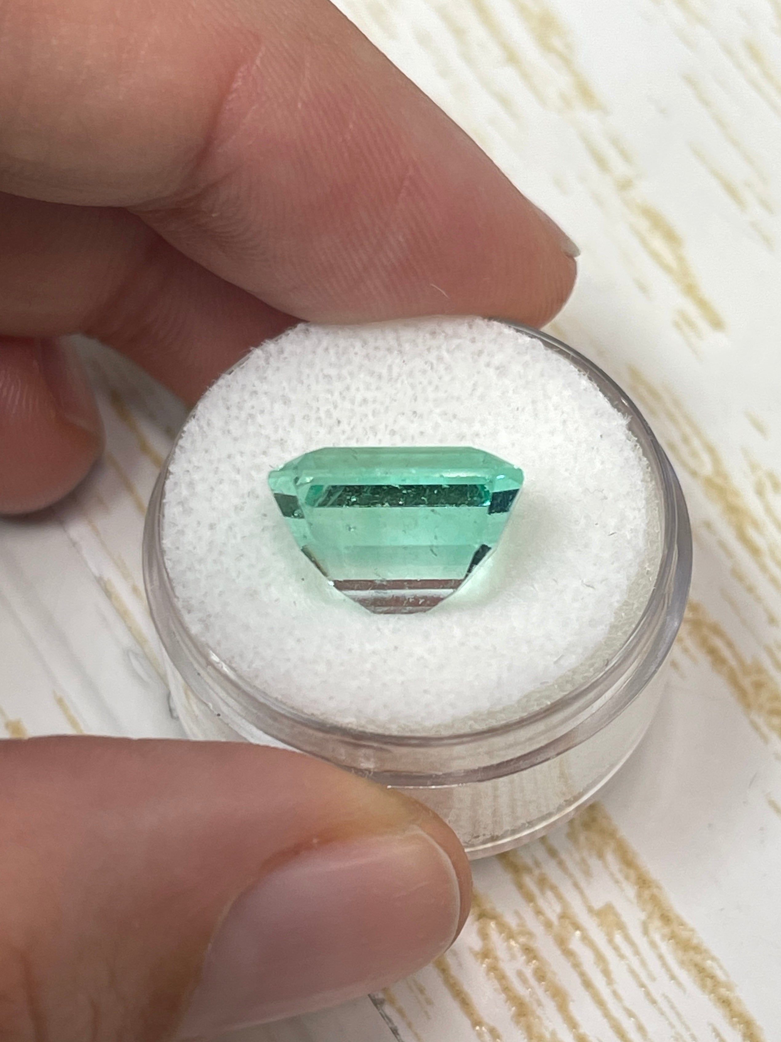 10.26 Carat 13x11 VS Jyotish Green Emerald Cut Loose Colombian Emerald-Emerald Cut - JR Colombian Emeralds