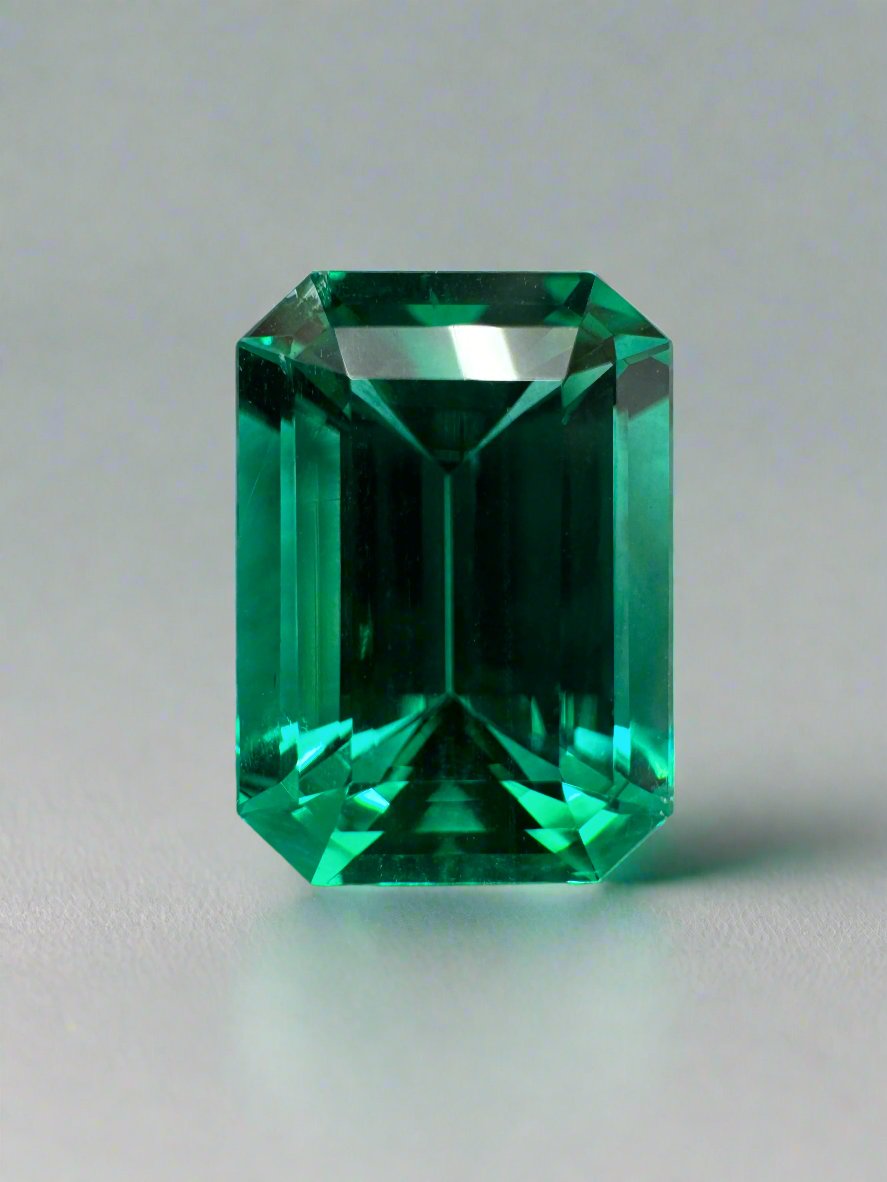 4.10 Carat AAA+ Crystal Clean Vivid Bluish Green Natural Loose Brazilian Emerald