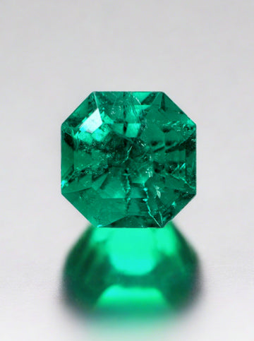 1.80 Carat 7.3x7.3 AAA+ Muzo Green Asscher Cut Natural Unset Colombian Emerald
