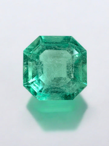 1.87 Carat 8x8 Art Deco Medium Green Natural Loose Colombian Emerald- Asscher Cut