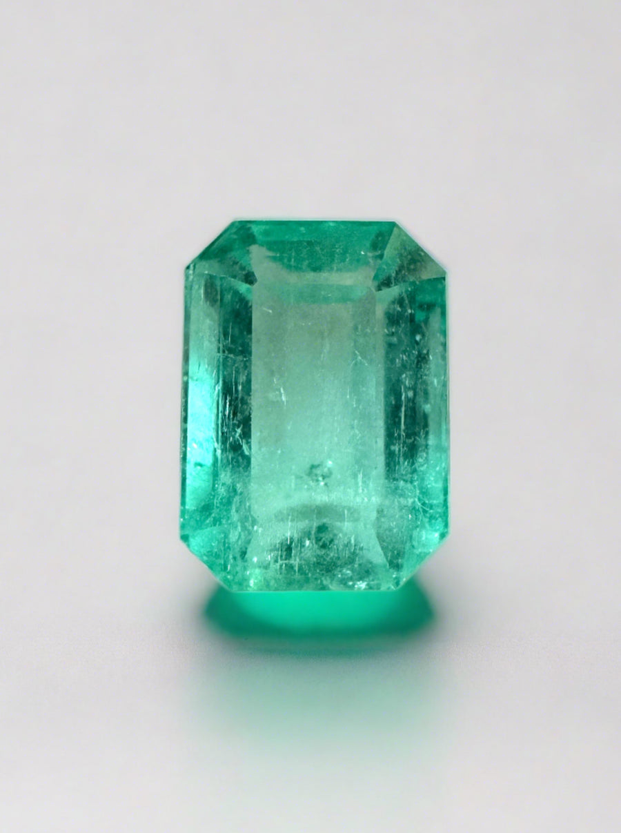 1.99 Carat 8x6 Light Green Natural Loose Colombian Emerald-Emerald Cut