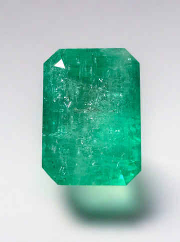 10.03 Carat Earthy Brick 14x10 Green Emerald Cut Loose Colombian Emerald-Emerald Cut