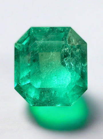 10.09 Carat GIA CERTIFIED 14x13 Vivid Muzo Natural Loose Colombian Emerald-Asscher Cut