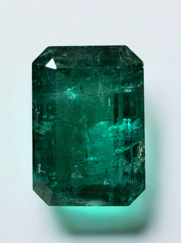 10.99 Carat 15x11 Elongated Deep Green Natural Loose Zambian- Emerald Cut