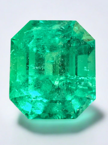 13.22 Carat GIA CERTIFIED 15x13 Muzo Yellowish Green Natural Loose Colombian Emerald- Emerald Cut