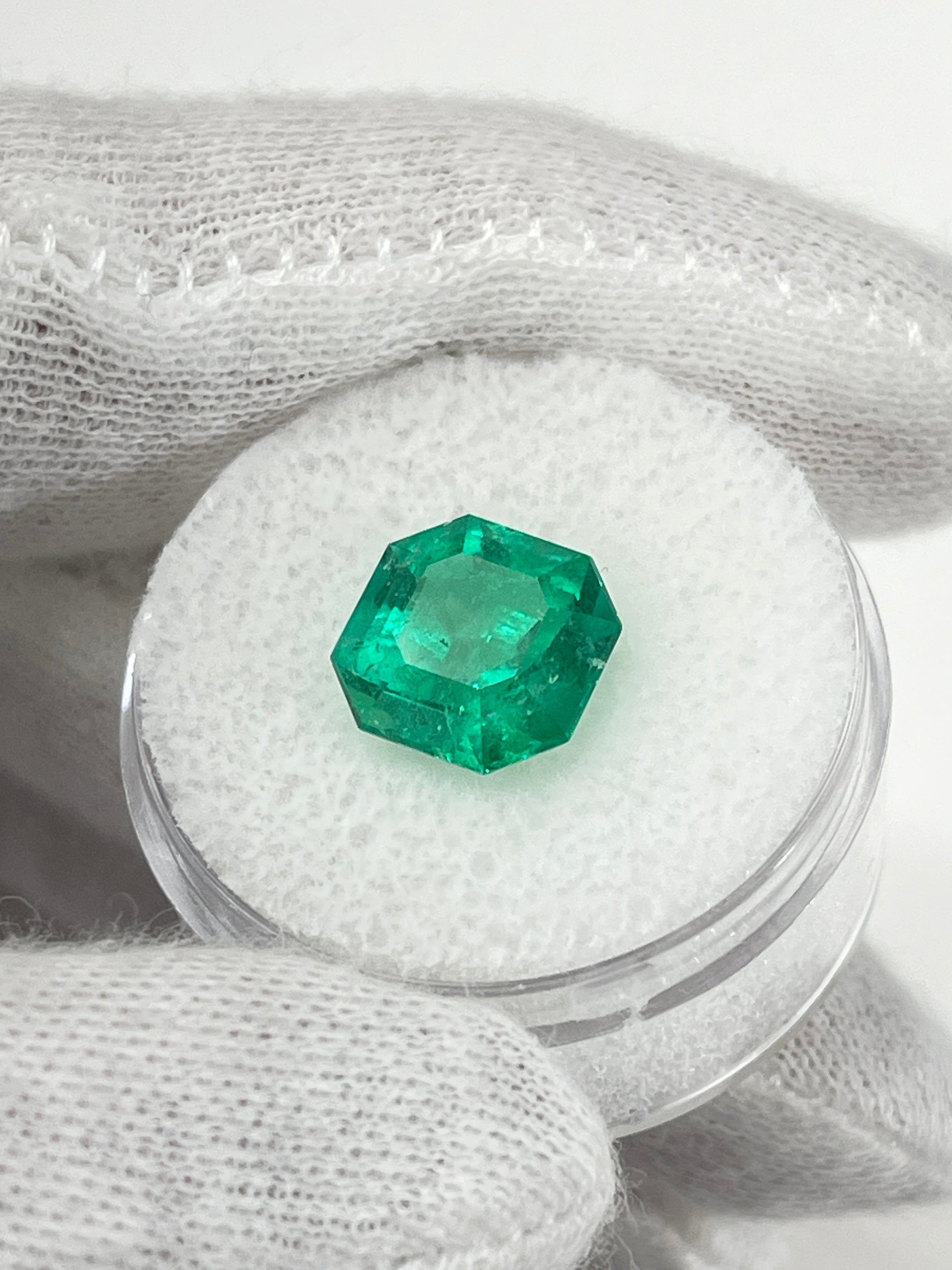 3.68 Carat AAA Vivid Muzo Natural Loose Colombian Emerald-Asscher Cut w/ Clipped Corners