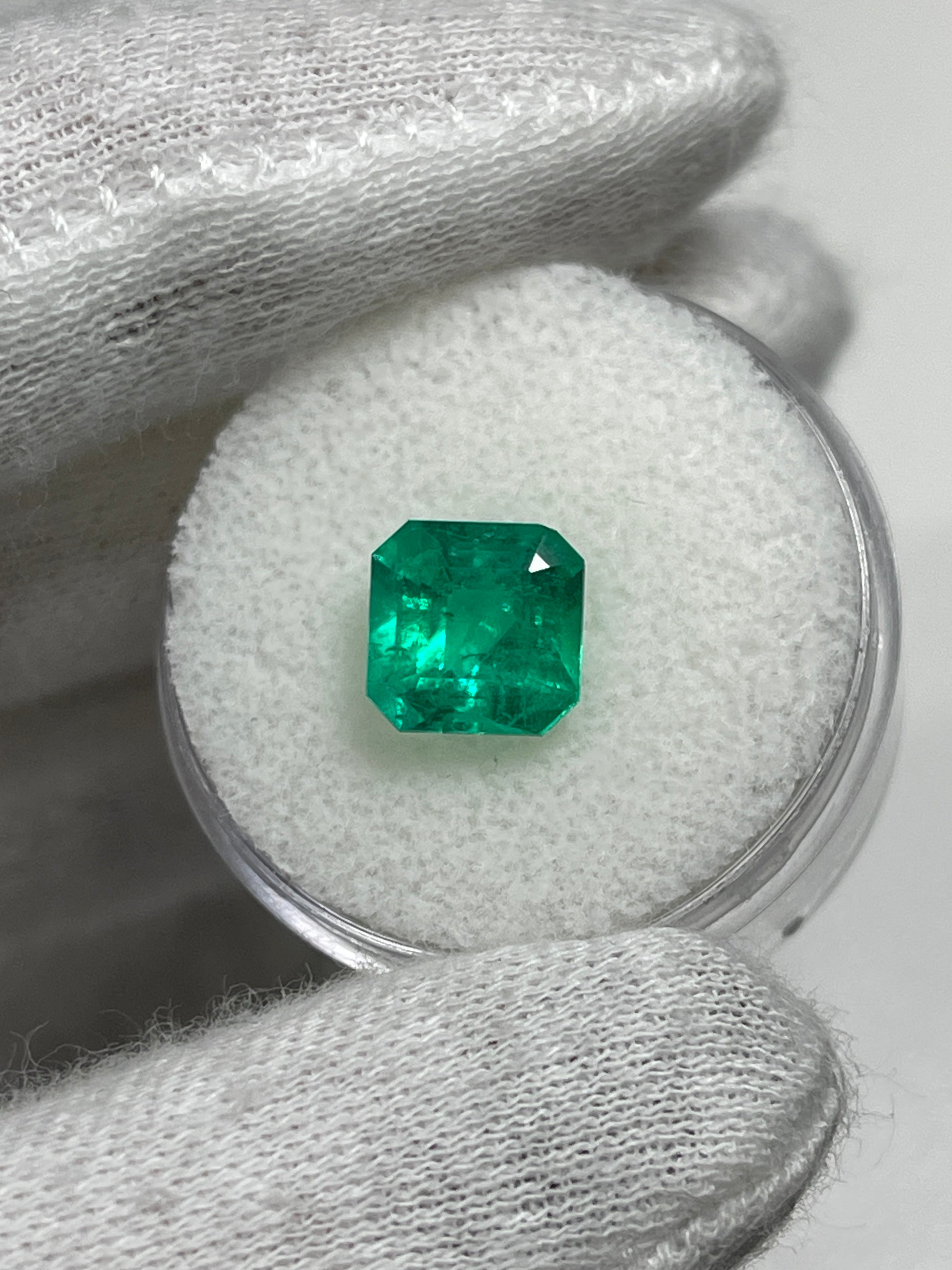 2.15 Carat 8.2x8.2 Muzo Vivid Green Natural Loose Colombian Emerald- Asscher Cut