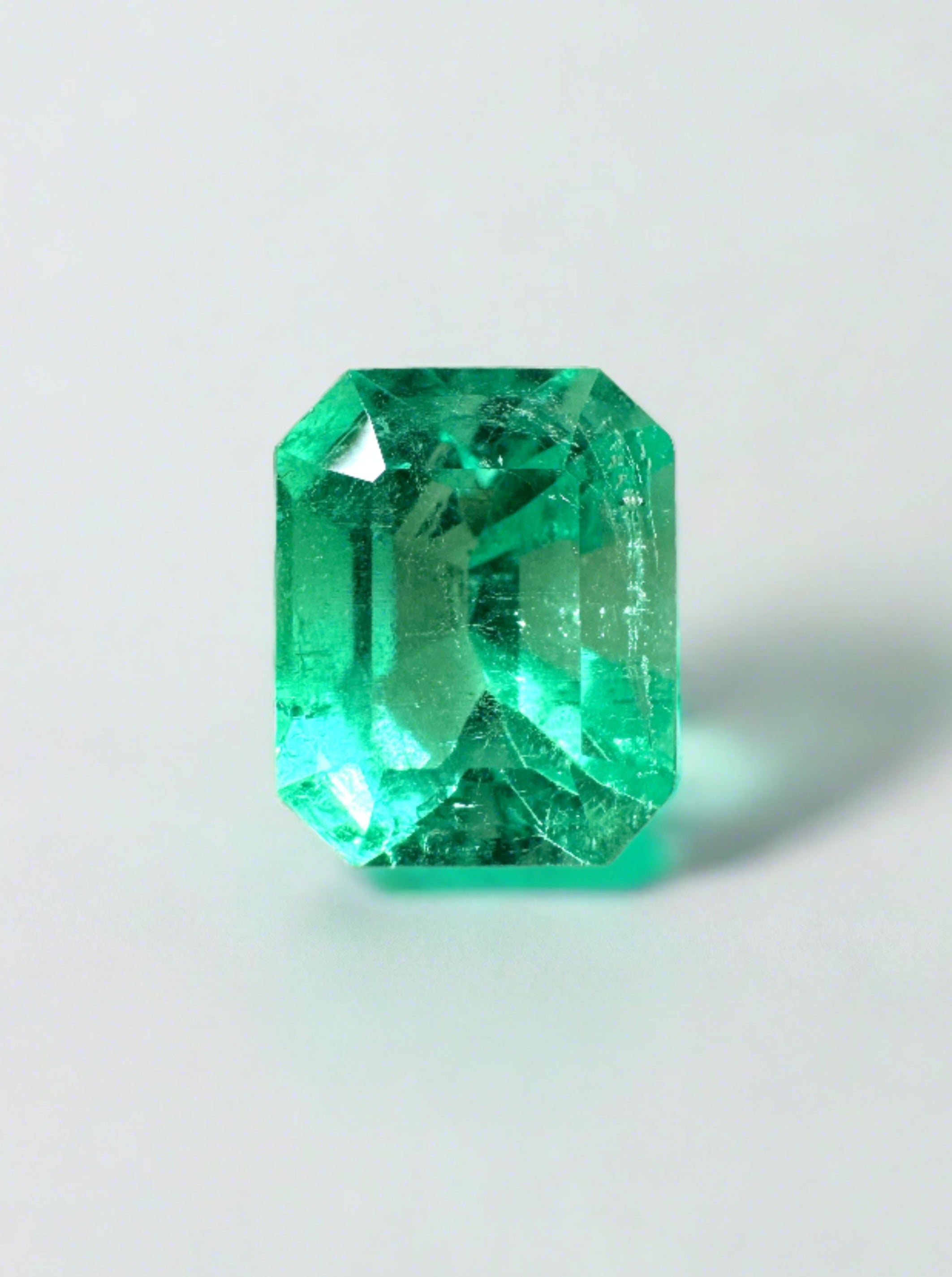 2.07 Carat 9x7 Classic Muzo Green Natural Loose Colombian Emerald- Emerald Cut - JR Colombian Emeralds