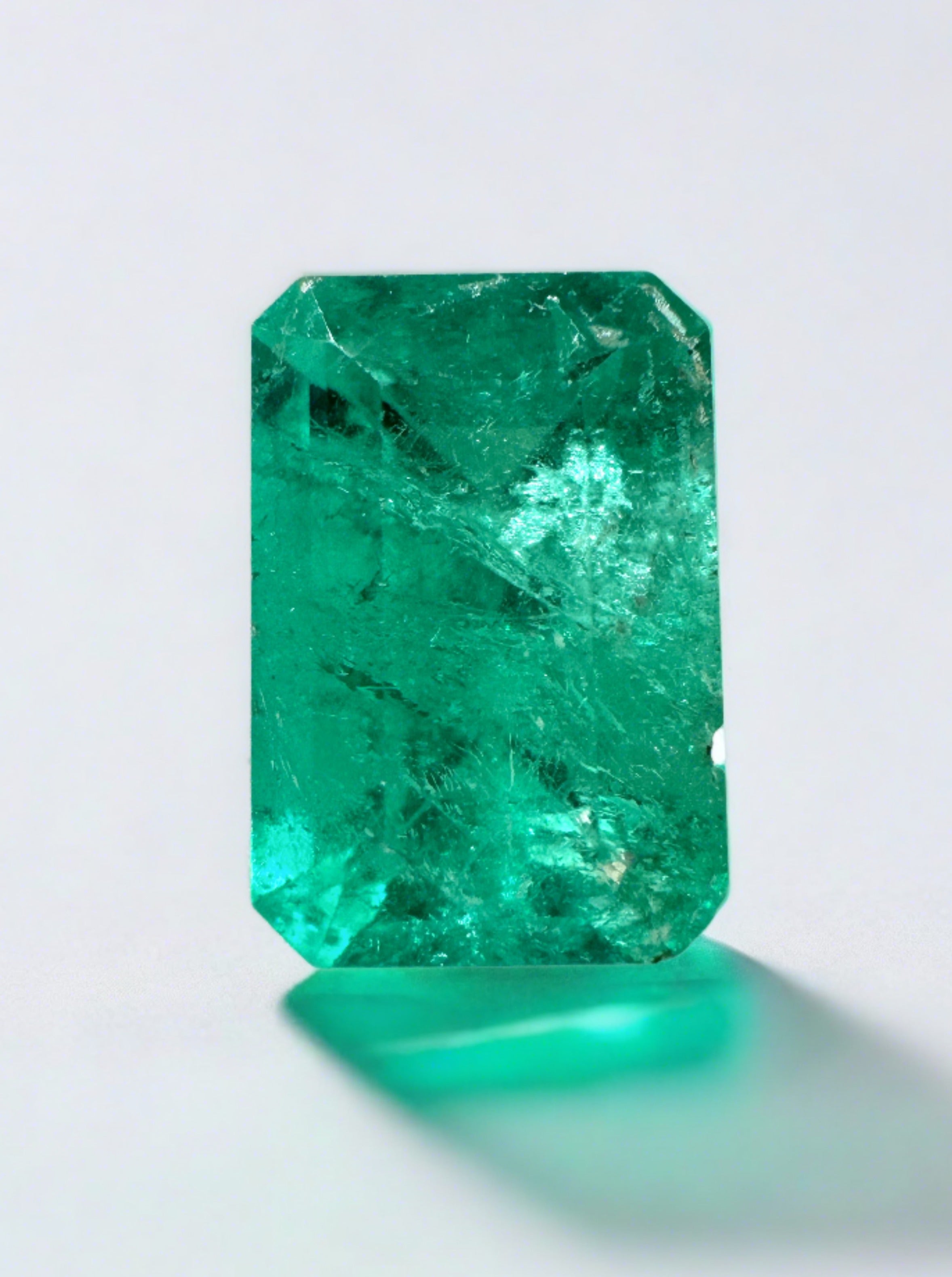 2.09 Carat 10x7 Imperfectly Perfect Natural Loose Colombian Emerald-Elongated Emerald Cut - JR Colombian Emeralds