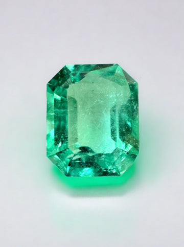 2.14 Carat 9x7 High Clarity Muzo Yellowish Green Natural Loose Colombian Emerald- Emerald Cut
