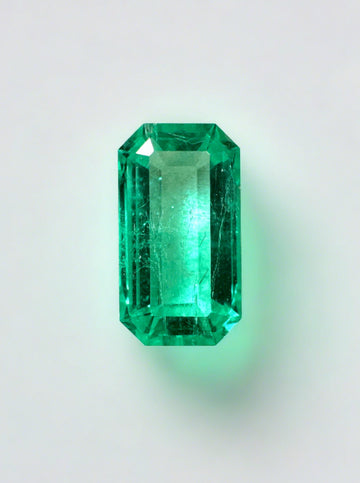 2.15 Carat 11x6 Luminous Elongated Emerald Cut with Clipped Corners