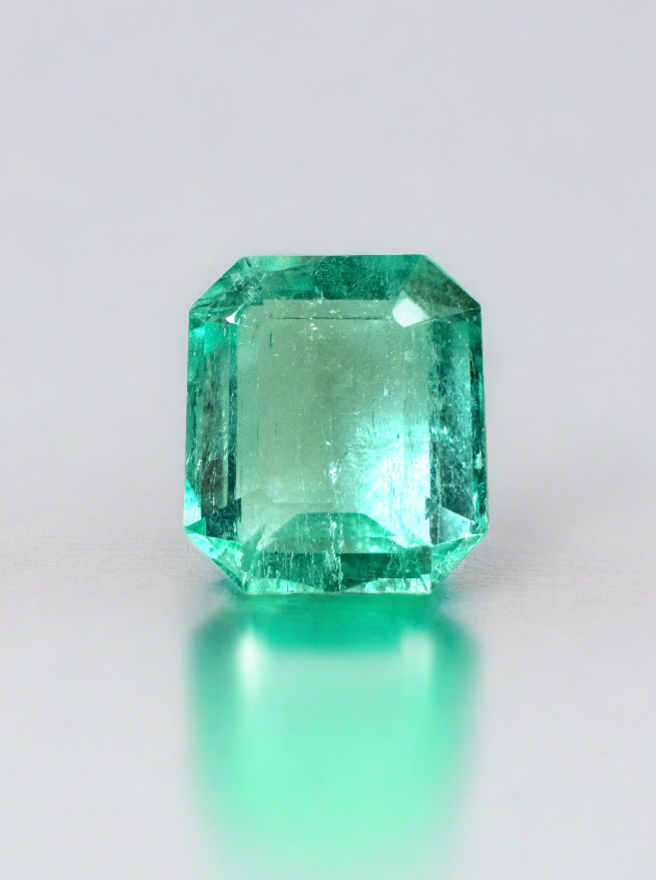 2.15 Carat 8.5x7.5 Portrait Cut Natural Loose Colombian Emerald-Chunky Emerald Cut - JR Colombian Emeralds