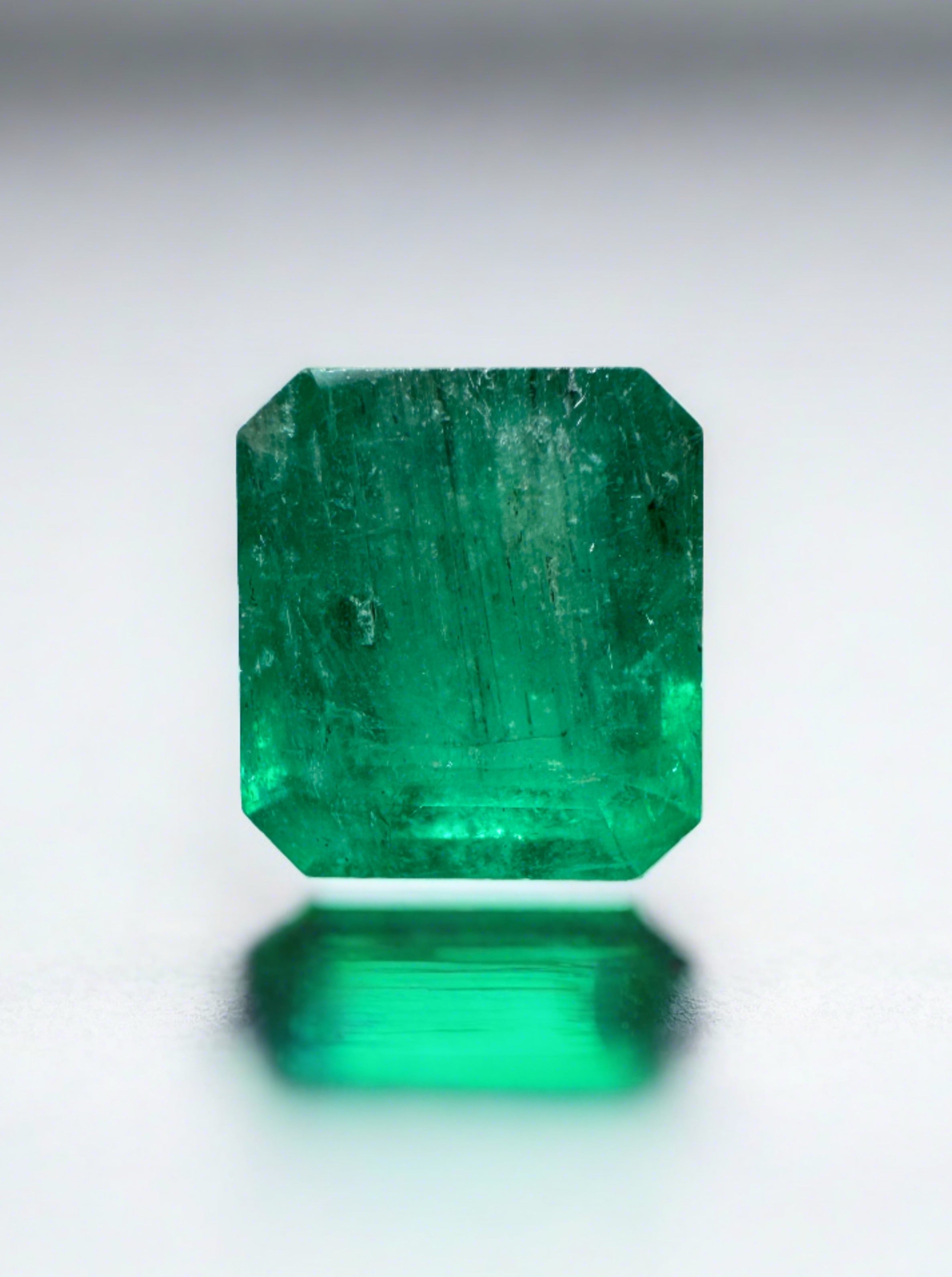 2.25 Carat Dark Green Natural Loose Brazilian Emerald-Asscher Cut - JR Colombian Emeralds