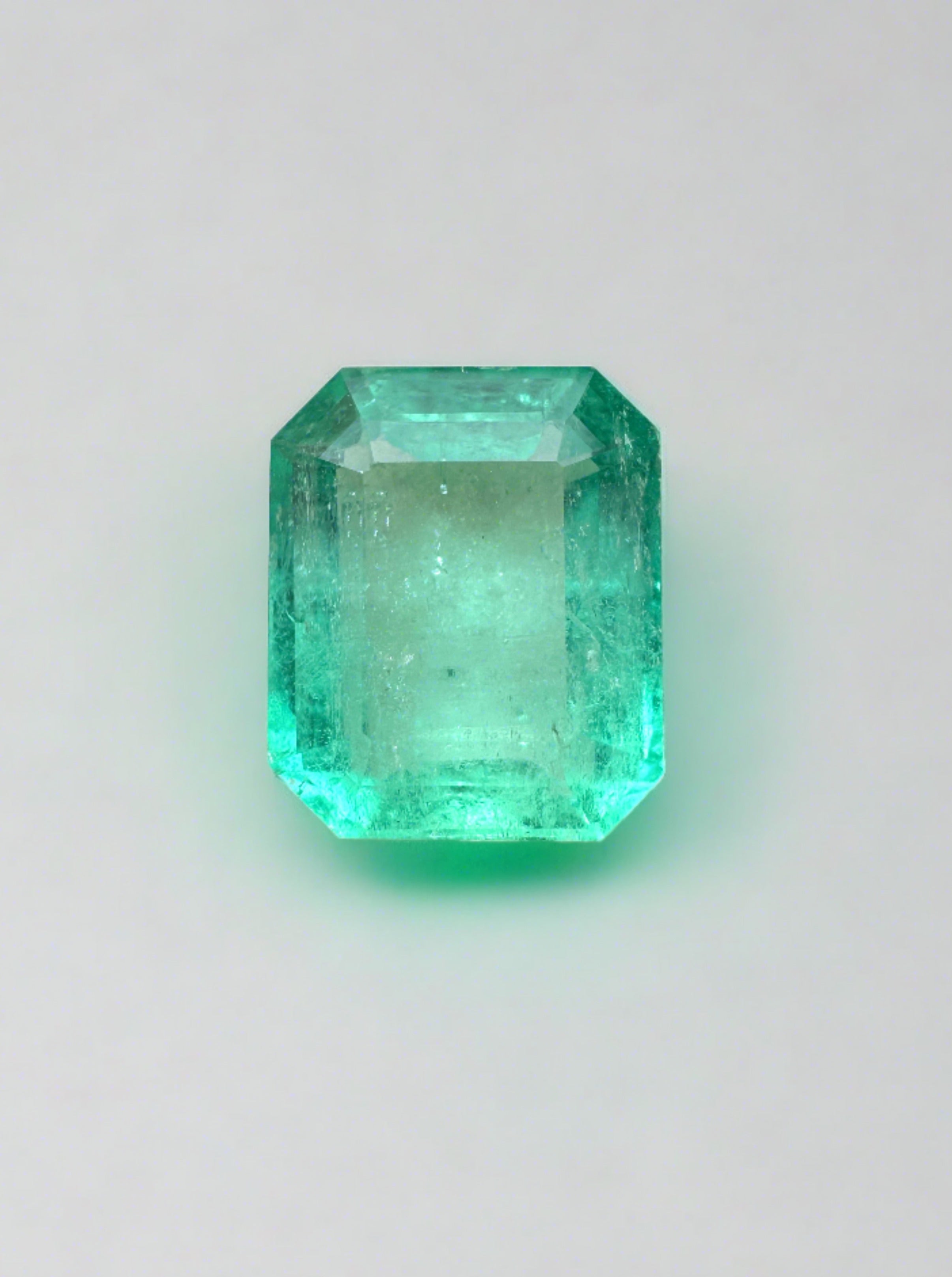 2.34 Carat 9x7.5 Light Bluish Natural Loose Colombian Emerald-Emerald Cut - JR Colombian Emeralds