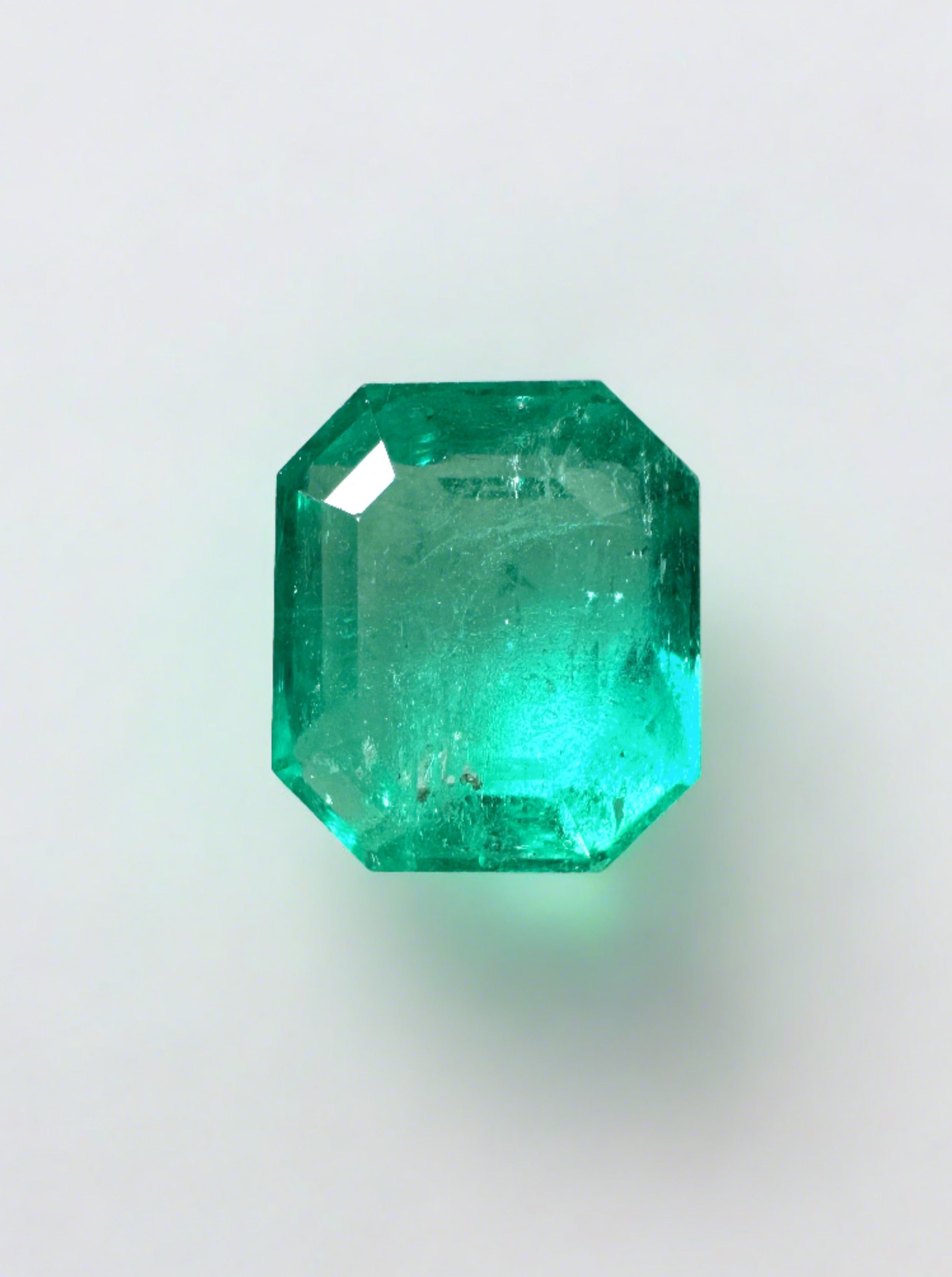 2.36 Carat Clipped Corners Green Natural Loose Colombian Emerald-Emerald Cut - JR Colombian Emeralds