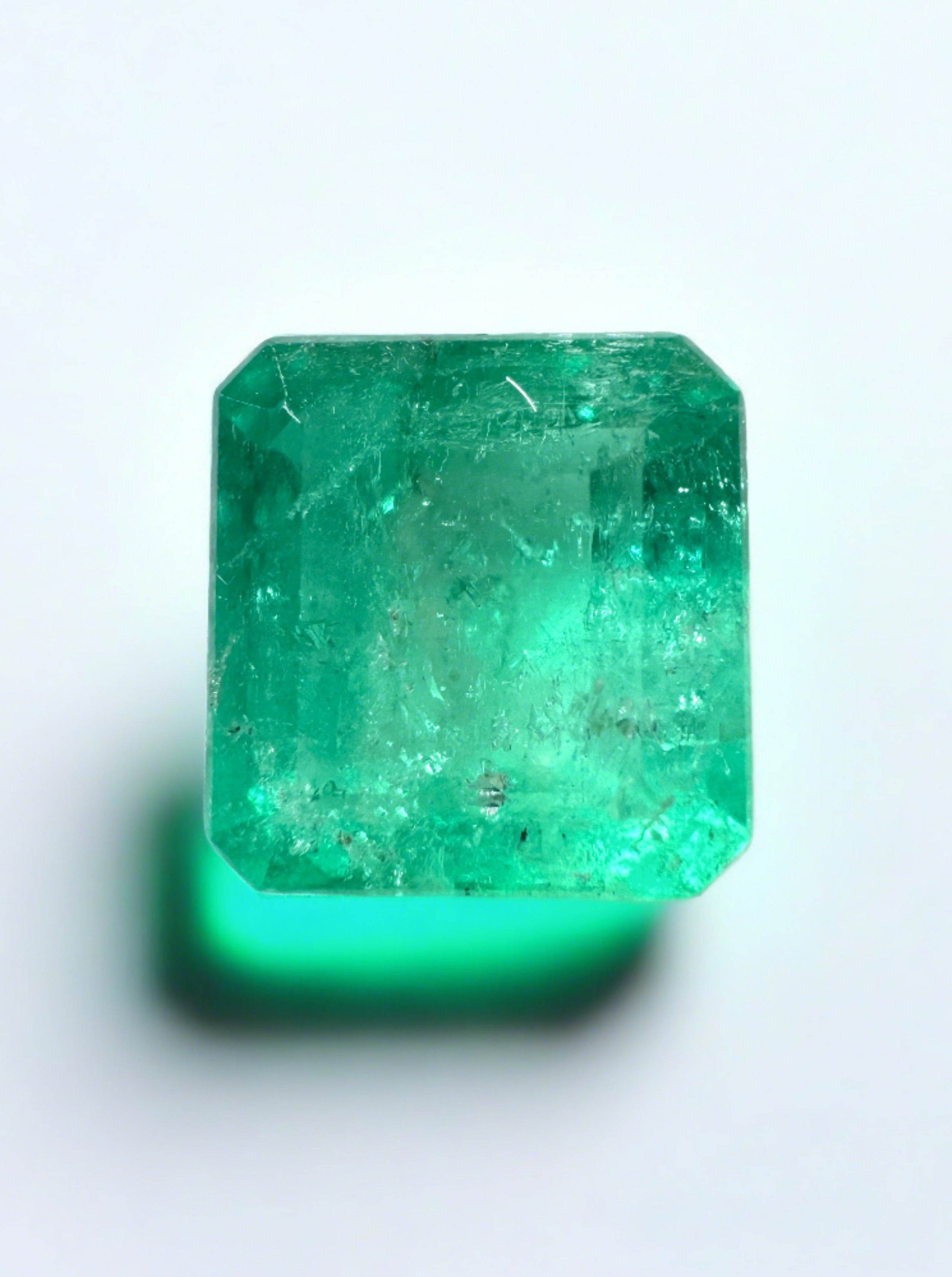 2.39 Carat Natural Loose Colombian Emerald- Asscher Cut - JR Colombian Emeralds