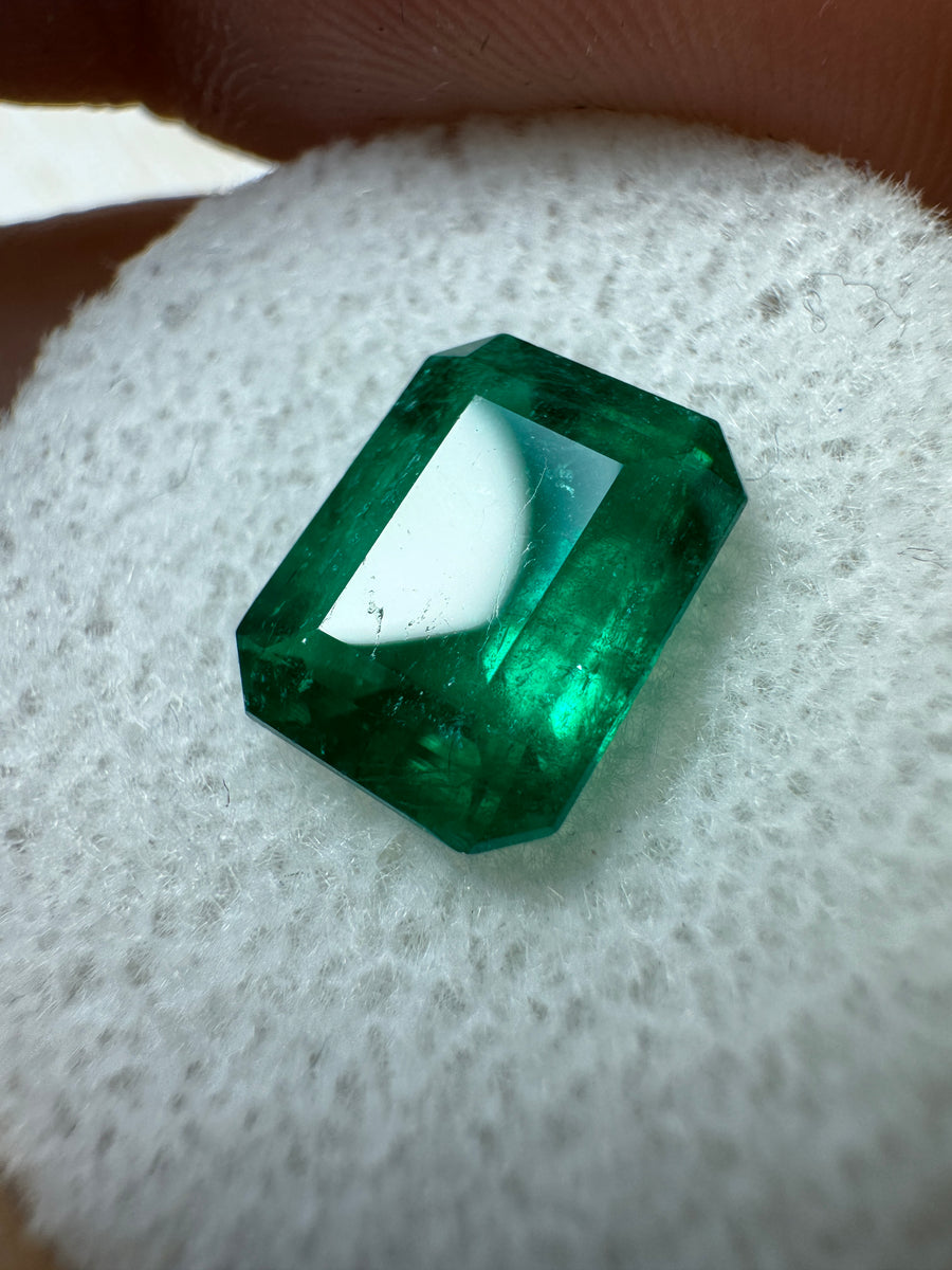 2.40 Carat 9.5x7.5 Dark Green Natural Loose Colombian Emerald- Emerald Cut