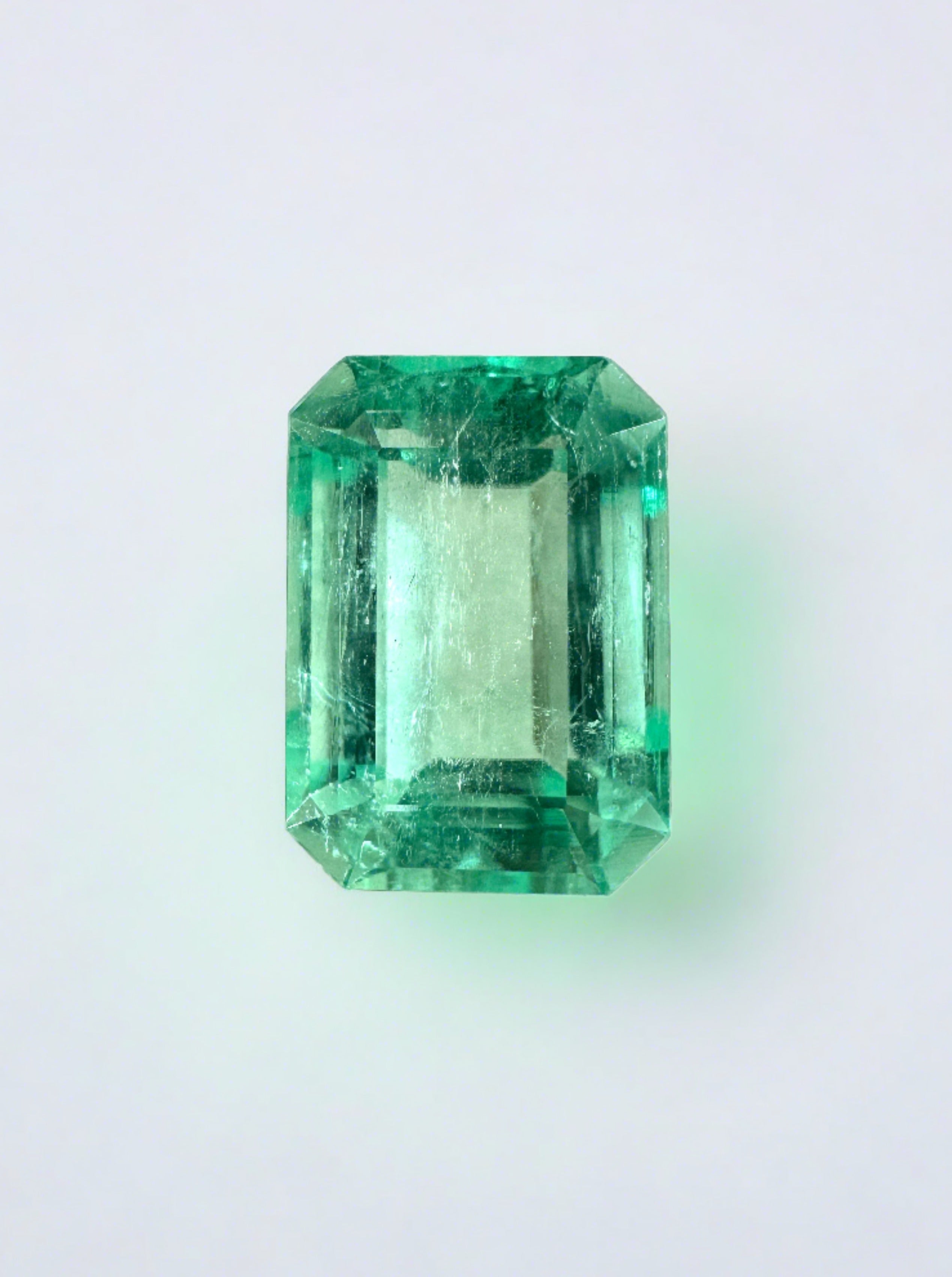 2.45 Carat 9.4x6.8 Eye Clean Natural Loose Colombian Emerald-Emerald Cut - JR Colombian Emeralds