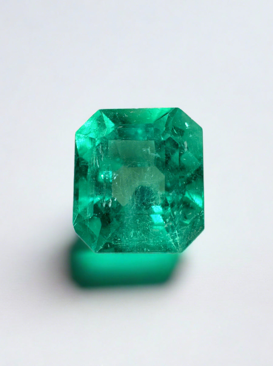 2.46 Carat Bluish Green Emerald Cut Natural Unset Colombian Emerald