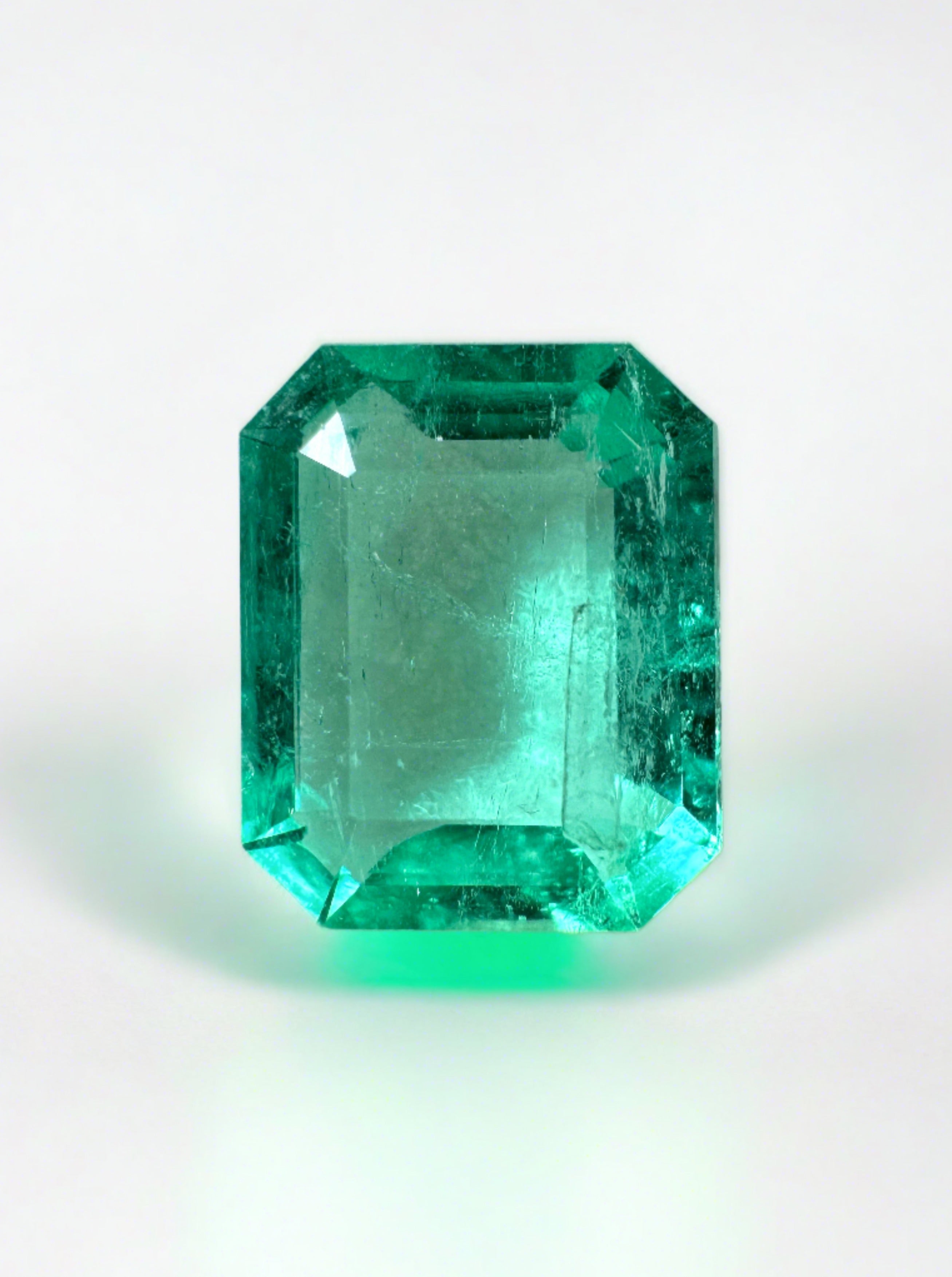 2.50 Carat 10x8 Spready Clear Green Natural Loose Colombian Emerald-Classic Emerald Cut - JR Colombian Emeralds