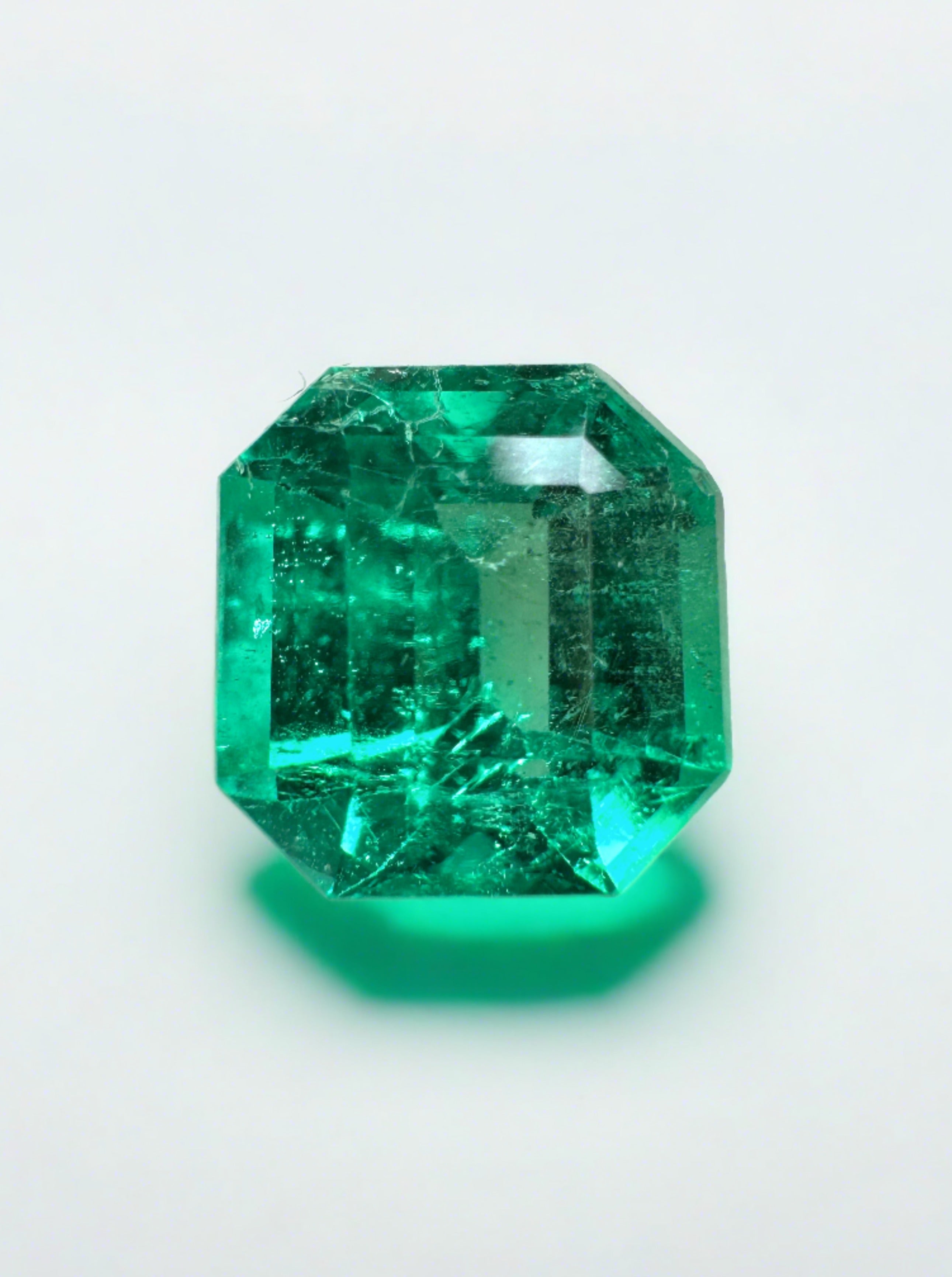 Vivid Green Blue Natural Emerald Hexagon Cut 1.95 & 2 Cts / Bright Green Emerald loose, Zambian emerald popular / May Birthstone Gemstone Pair gift