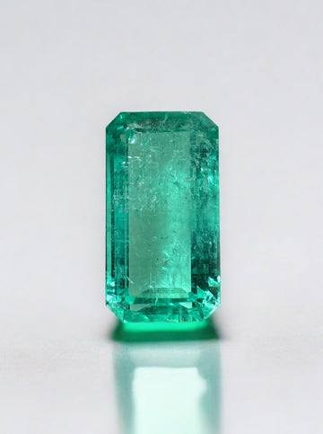 2.59 Carat Light Bluish Green Natural Loose Colombian Emerald-Elongated Emerald Cut