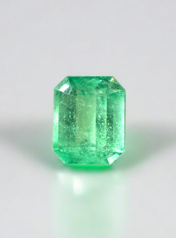 2.62 Carat 9.5x8 Glowy Yellowish Green Natural Loose Colombian Emerald-Emerald Cut