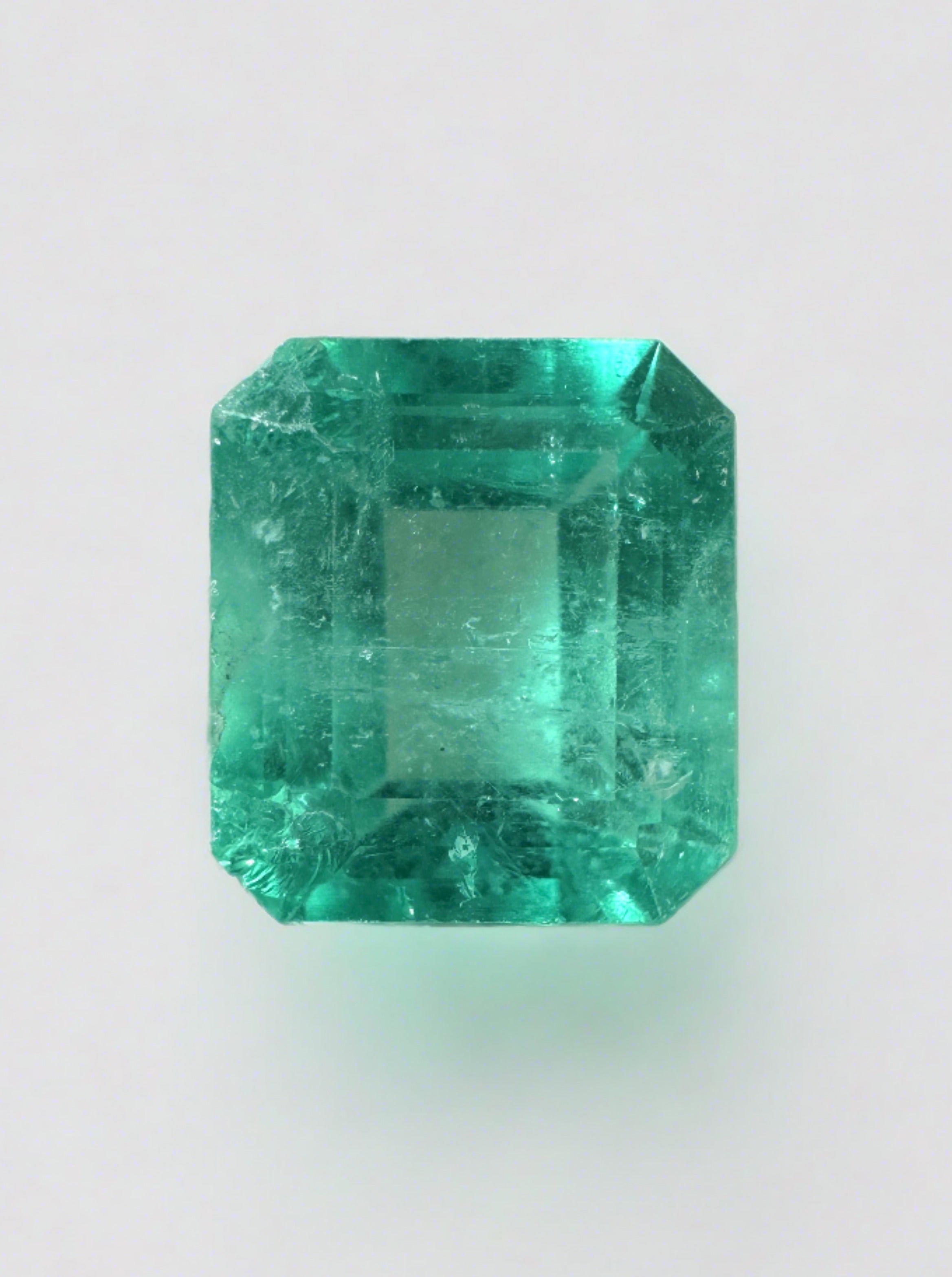 2.65 Carat 8x8 Green Natural Loose Colombian Emerald- Asscher Cut - JR Colombian Emeralds