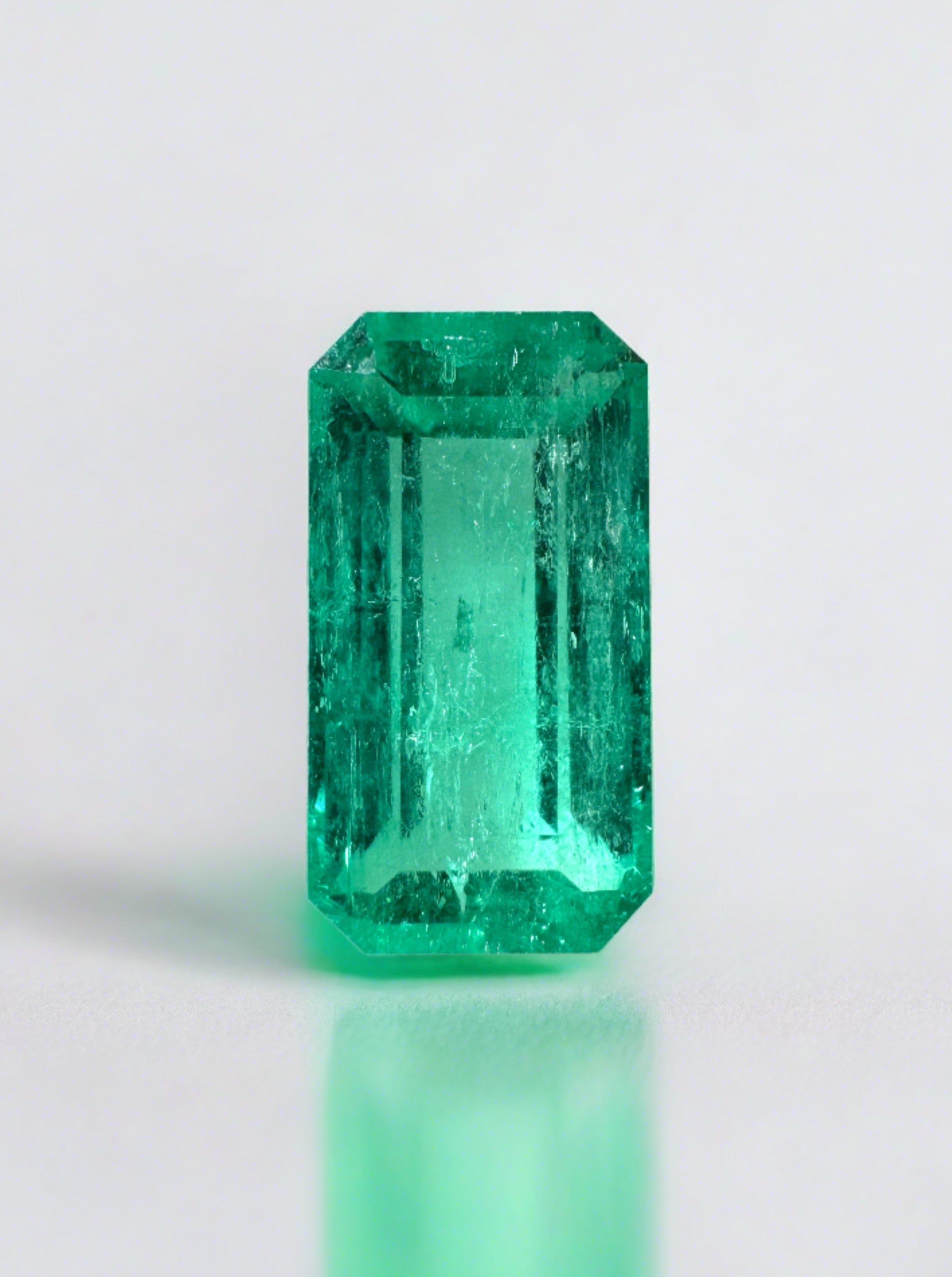 2.70 Carat 11.4x6 Yellowish Elongated Emerald Cut - JR Colombian Emeralds