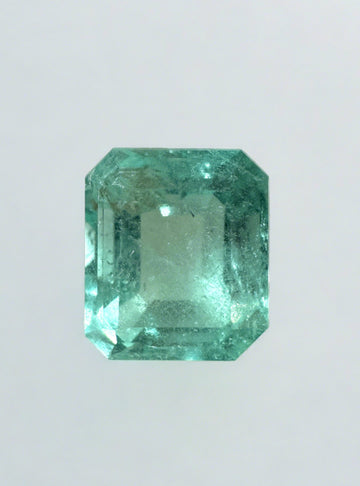 2.70 Carat 9x8 Light Green Natural Loose Colombian Emerald- Emerald Cut