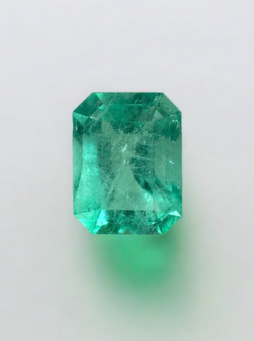2.71 Carat 9.6x7.4 Medium Bluish Green Natural Loose Colombian Emerald-Emerald Cut