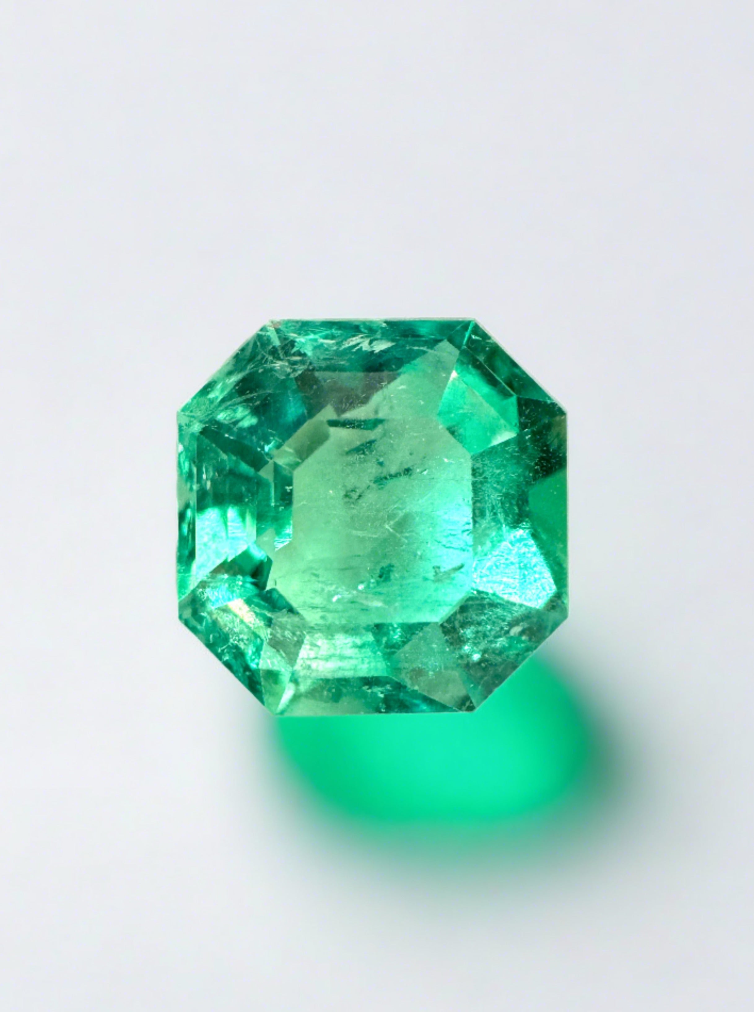 2.76 Carat Vivacious Natural Loose Colombian Emerald-Asscher Cut with Clipped Corners - JR Colombian Emeralds