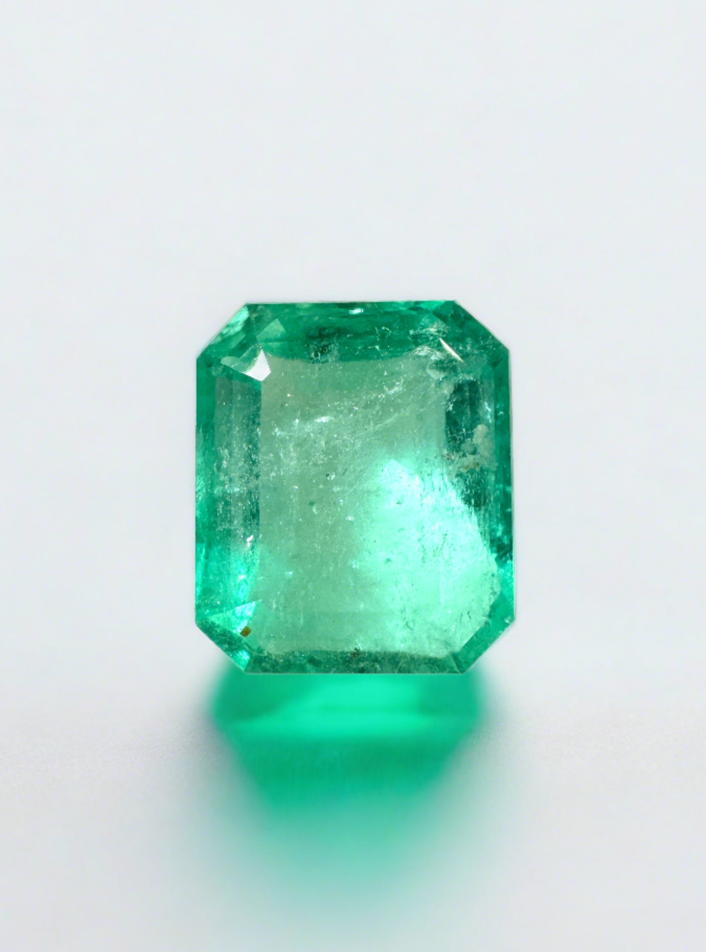 2.81 Carat 9.2x7.8 Green Natural Loose Colombian Emerald-Chunky Emerald Cut - JR Colombian Emeralds