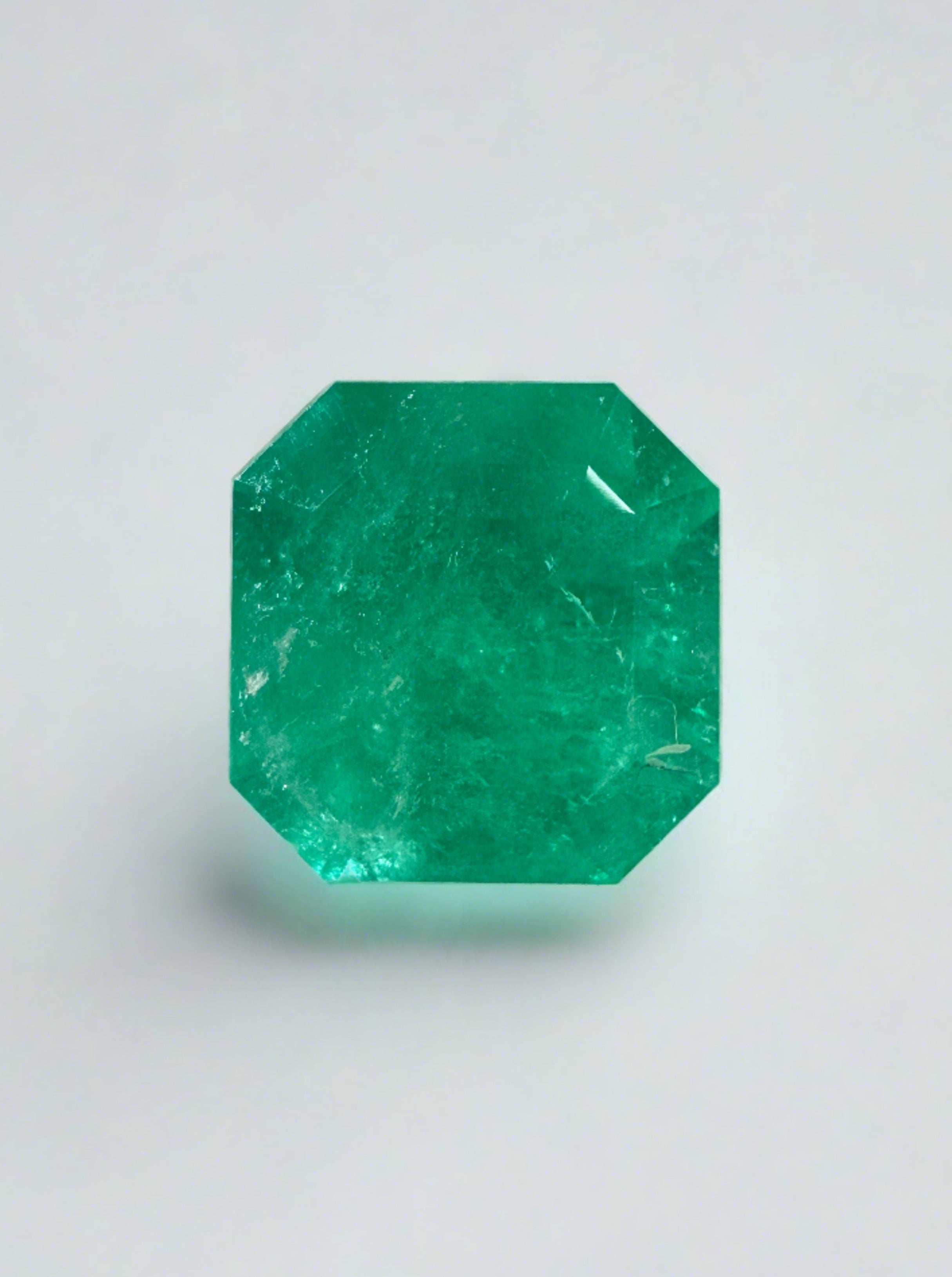 2.82 Carat 8.6x8.6 Vibrant Natural Loose Colombian Emerald-Asscher Cut - JR Colombian Emeralds