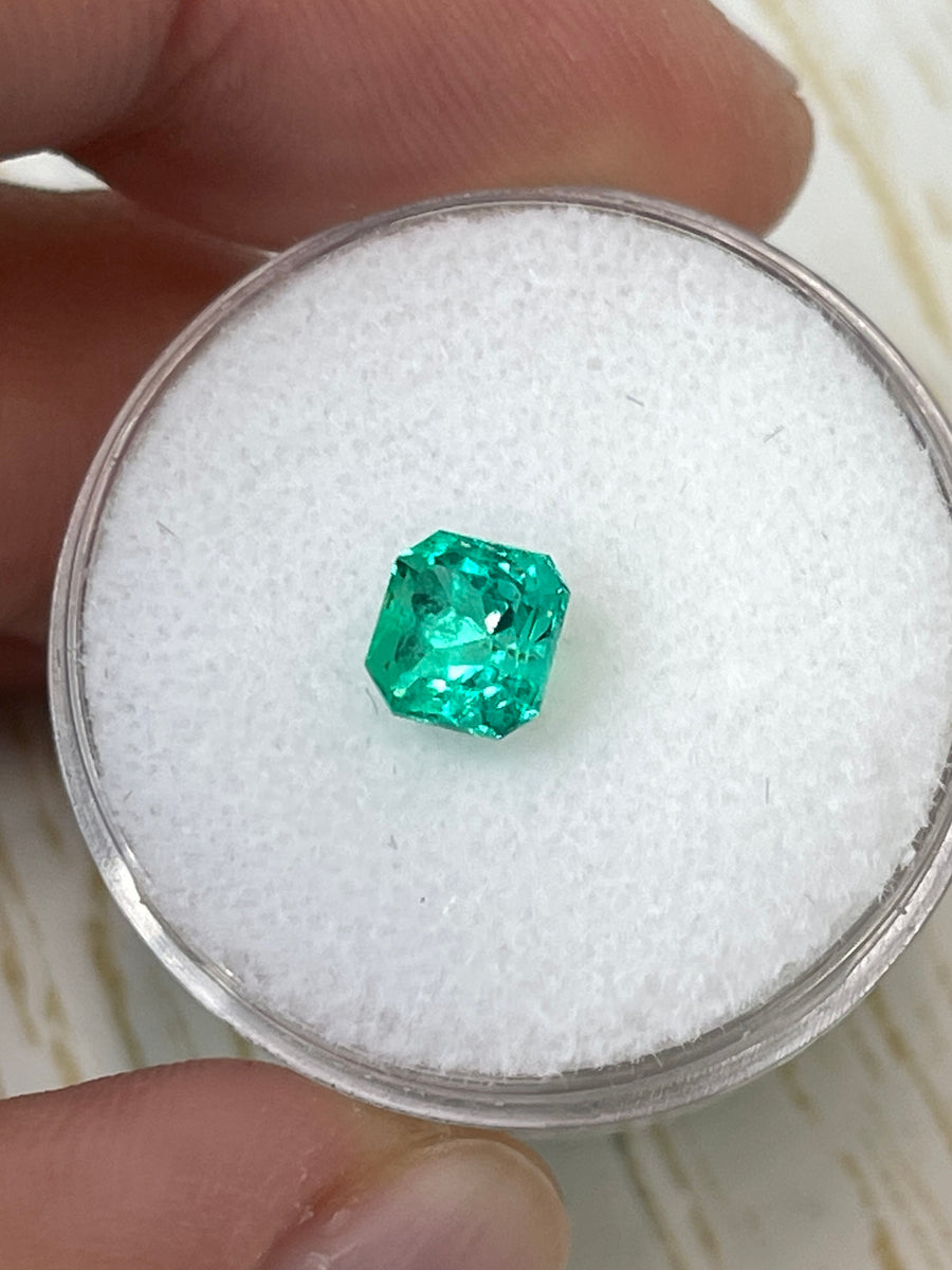 1.01 Carat Asscher Cut Colombian Emerald - Authentic Unmounted Square Gem