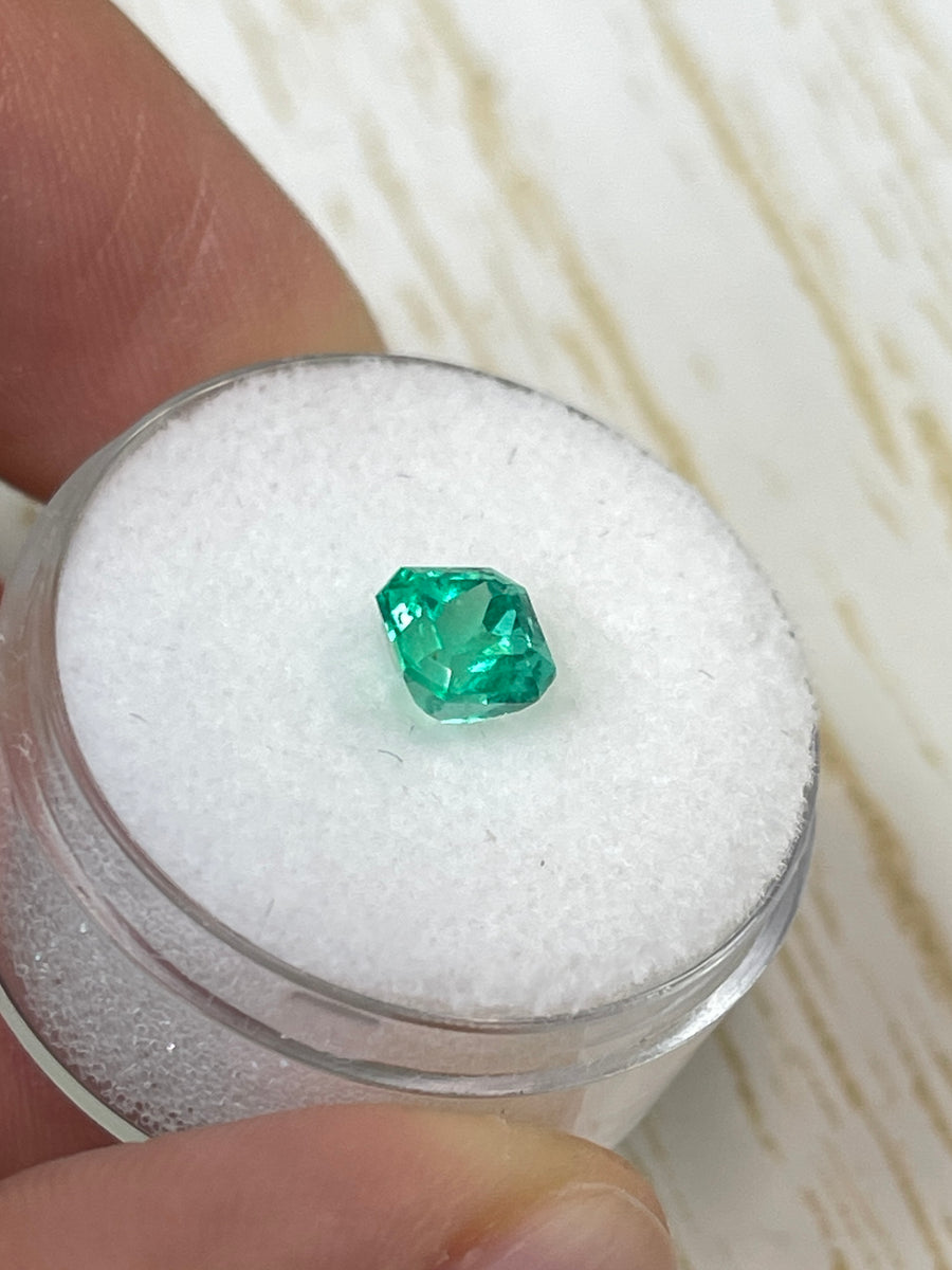 Unmounted Colombian Emerald - 1.01 Carat Asscher Cut, Genuine Square Gemstone
