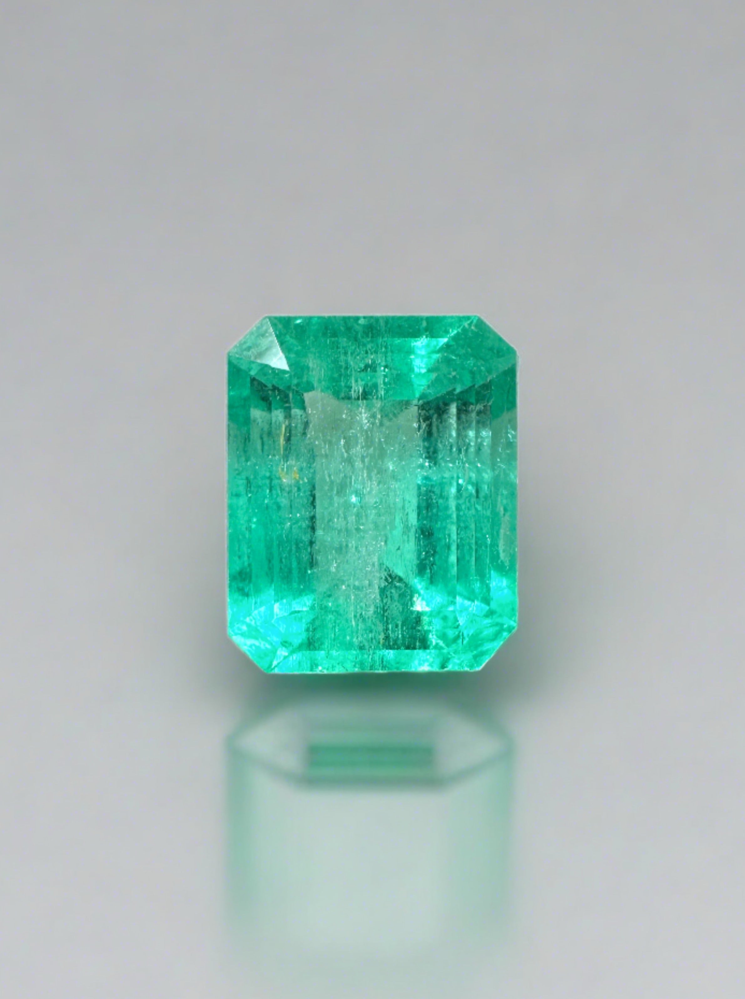 2.84 Carat 9x8 Chunky Natural Loose Colombian Emerald- Emerald Cut - JR Colombian Emeralds