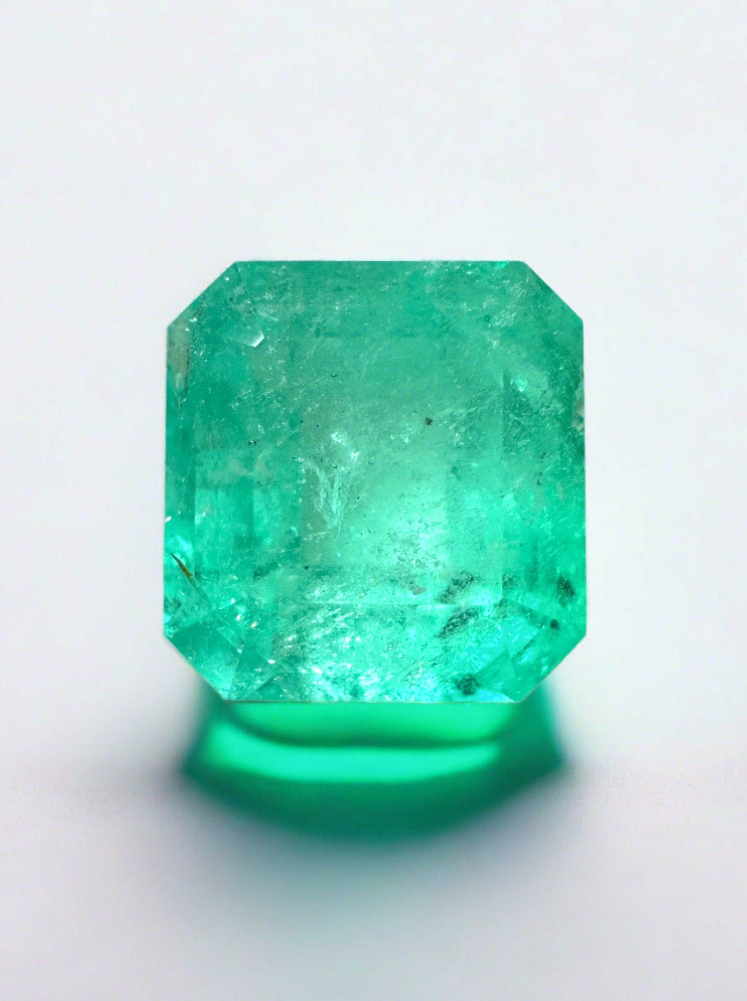 2.90 Carat 8.5x8 Green Natural Loose Colombian Emerald-Asscher Cut - JR Colombian Emeralds