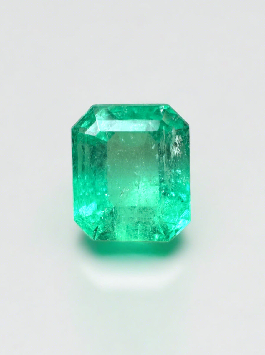 2.91 Carat Yellowish Green Natural Loose Colombian Emerald-Emerald Cut