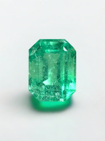2.94 Carat 9.5x7.2 Apple Green Natural Loose Colombian Emerald- Emerald Cut