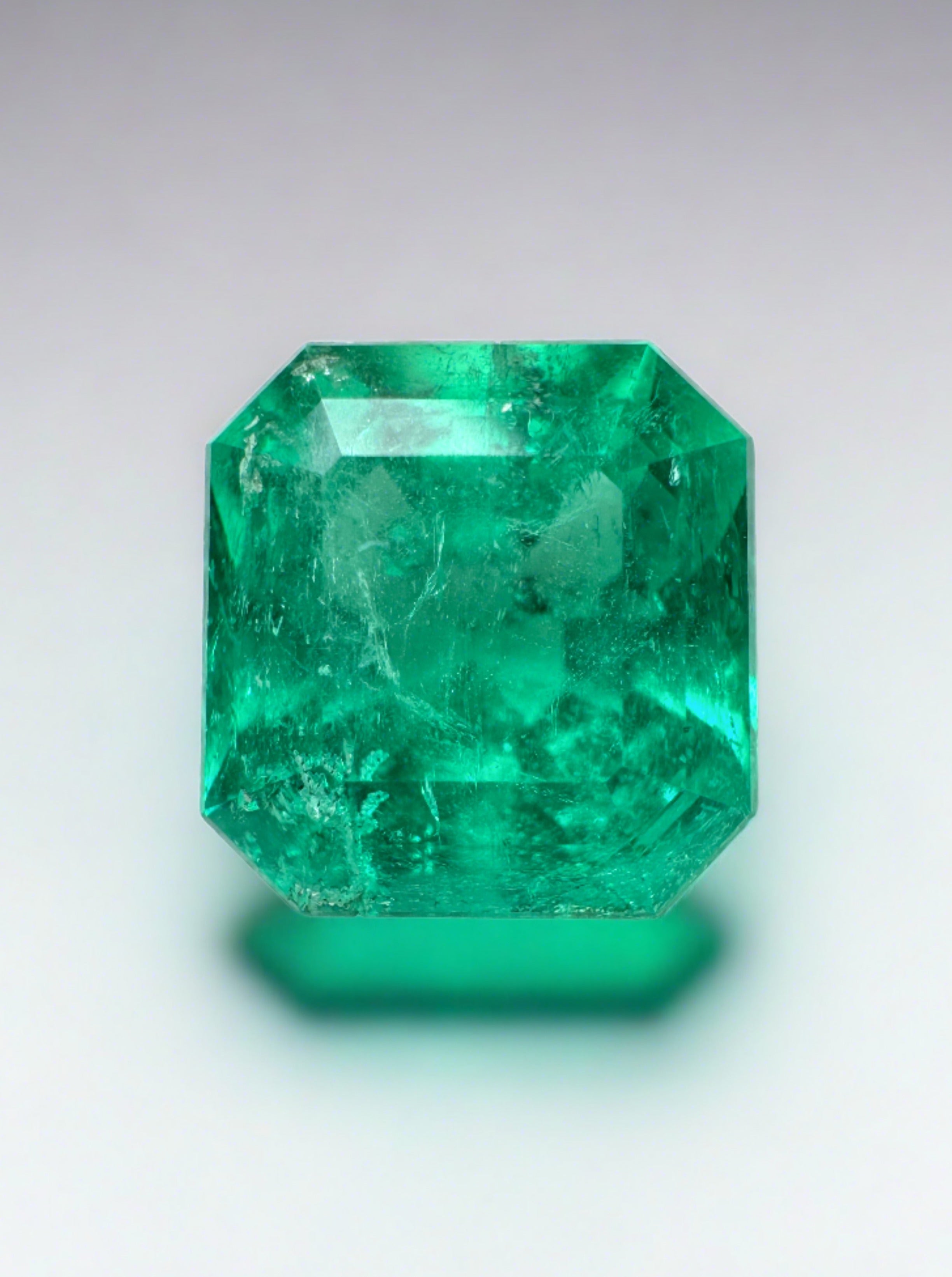 2.95 Carat Rich Medium Green Natural Loose Colombian Emerald-Asscher Cut - JR Colombian Emeralds