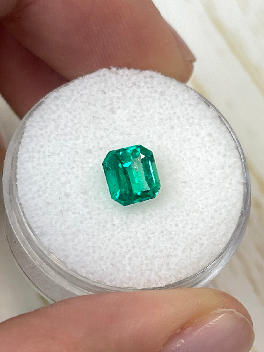 1.21 Carat Unset Colombian Emerald in Vivid Green Asscher Cut