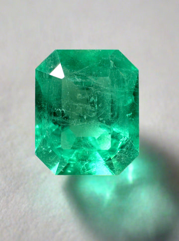 3.09 Carat 10x8 Electric Yellowish Classic Colombian Emerald-Emerald Cut