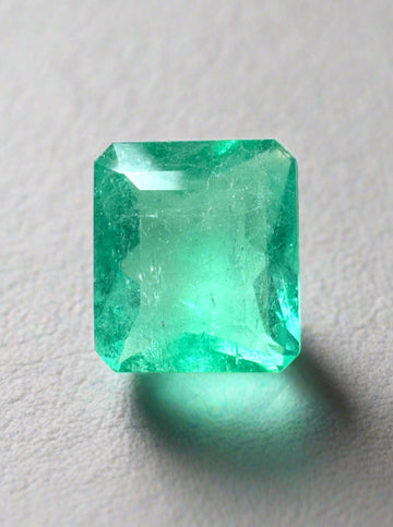 3.24 Carat Bluish Green Natural Loose Colombian Emerald-Chunky Emerald Cut