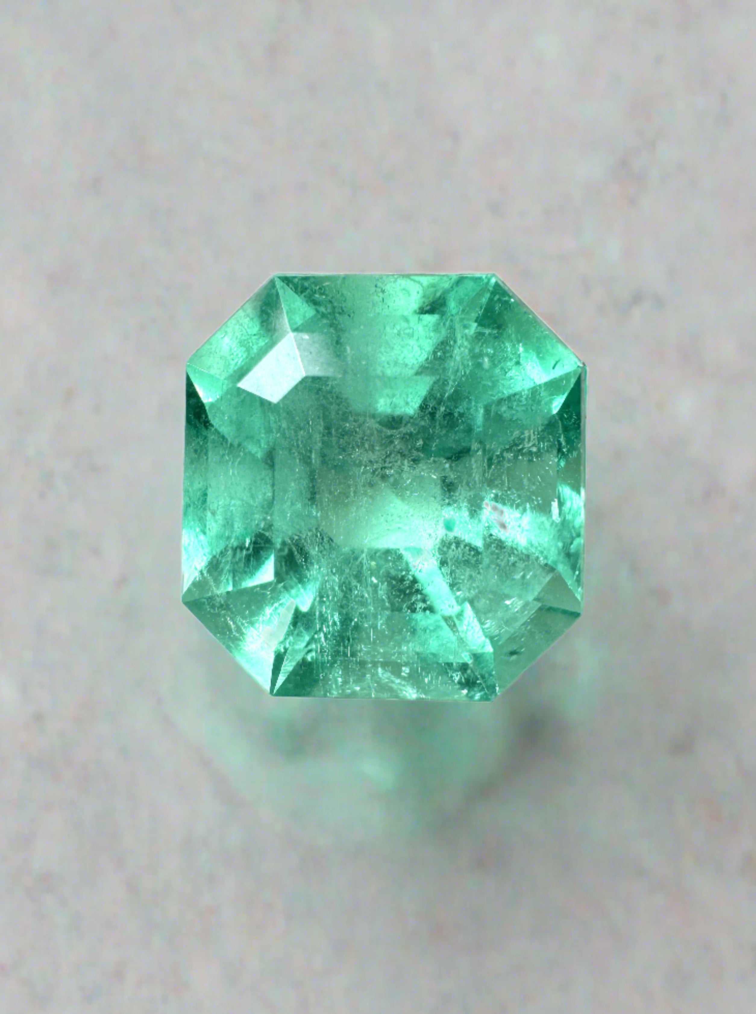 3.27 Carat 9.3x8.8 Natural Loose Colombian Emerald-Asscher Cut - JR Colombian Emeralds