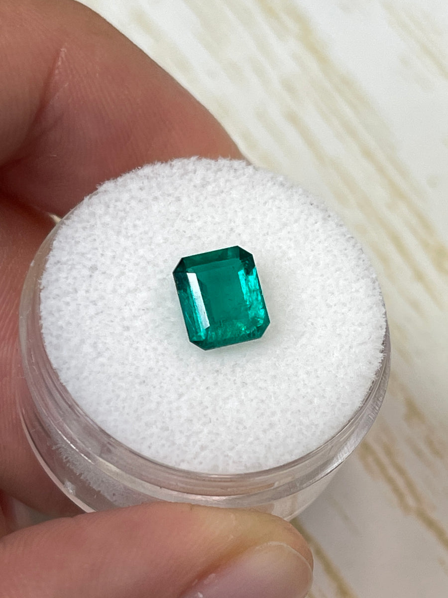 Top-Quality 7.5x6.5 Colombian Emeralds - Emerald Cut, 1.25 Carats