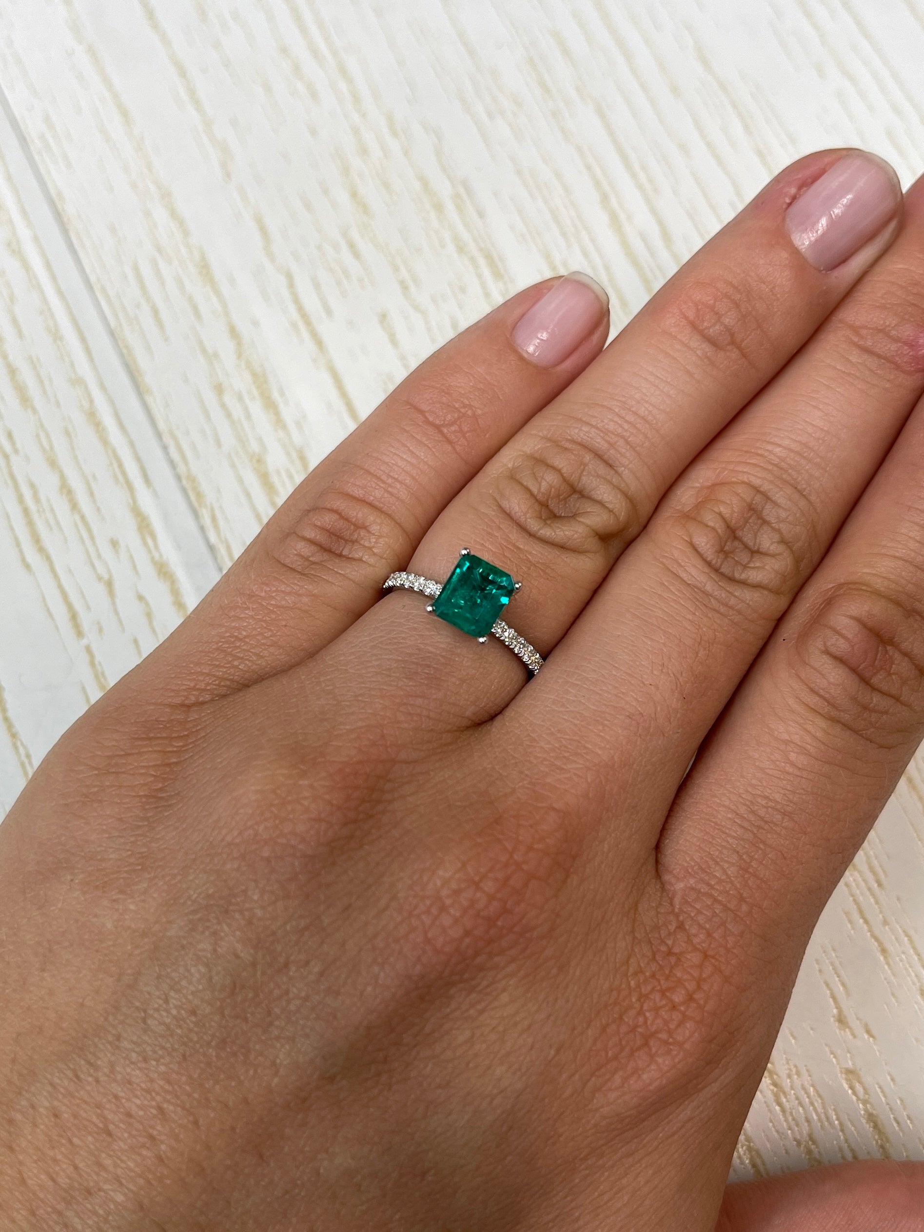 1.25 Carat 7.5x6.5 AAA+ Muzo Green Loose Colombian Emeralds-Emerald Cut - JR Colombian Emeralds